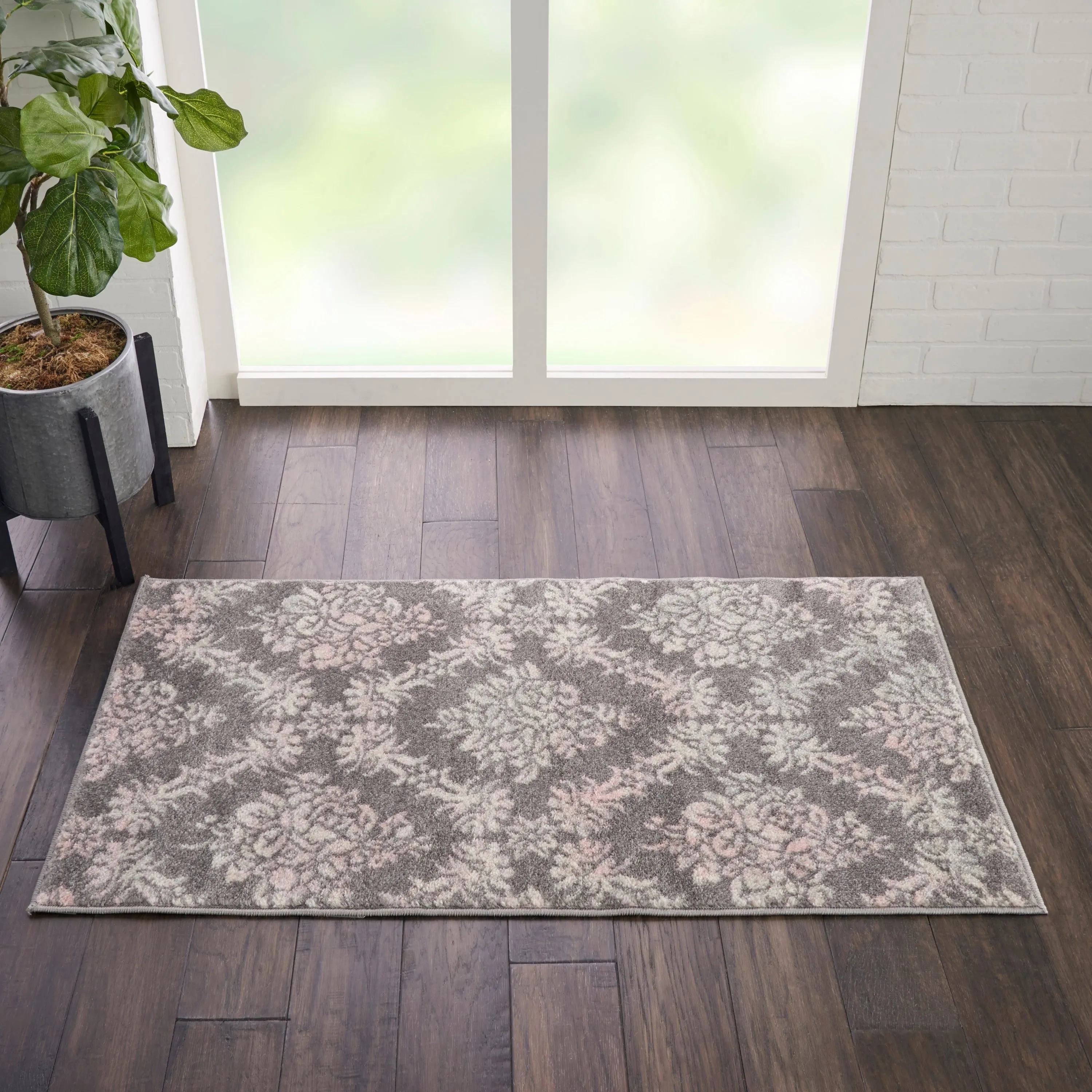 Nourison Tranquil French Country Floral Damask Area Rug