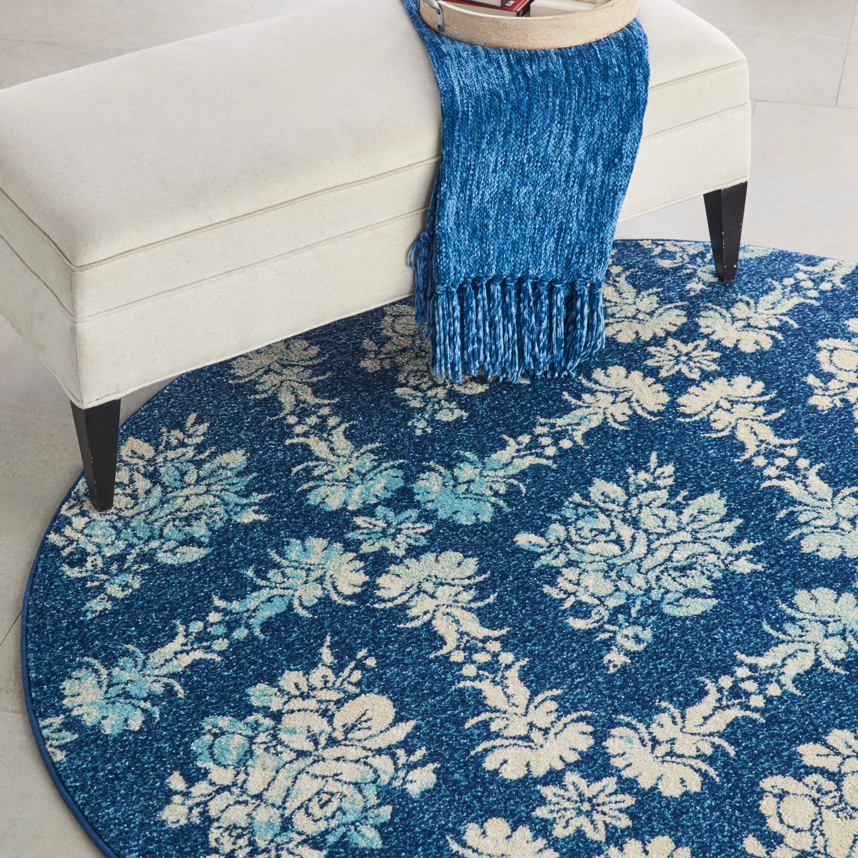 Nourison Tranquil French Country Floral Damask Area Rug