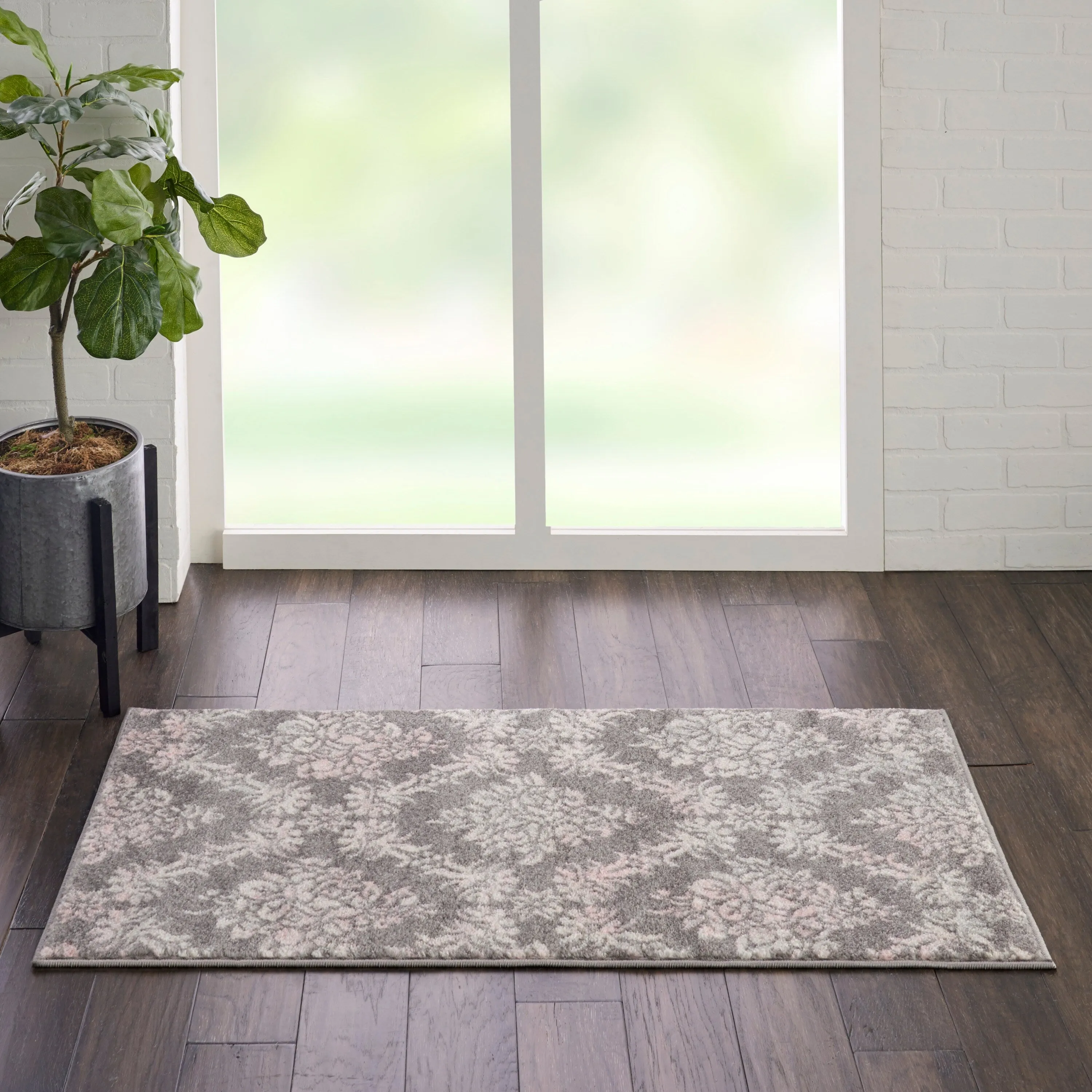 Nourison Tranquil French Country Floral Damask Area Rug