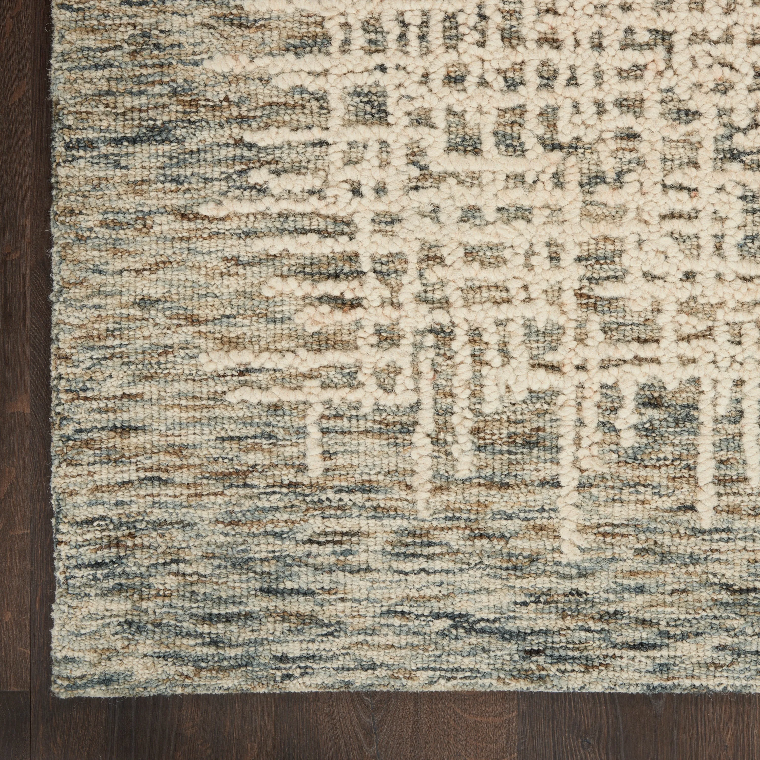 Nourison Vail Textured Wool Modern Crosshatch Area Rug