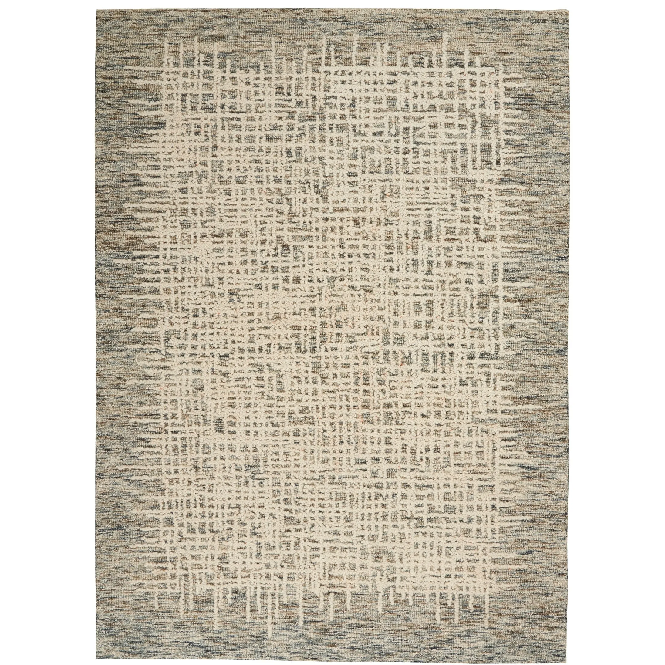 Nourison Vail Textured Wool Modern Crosshatch Area Rug