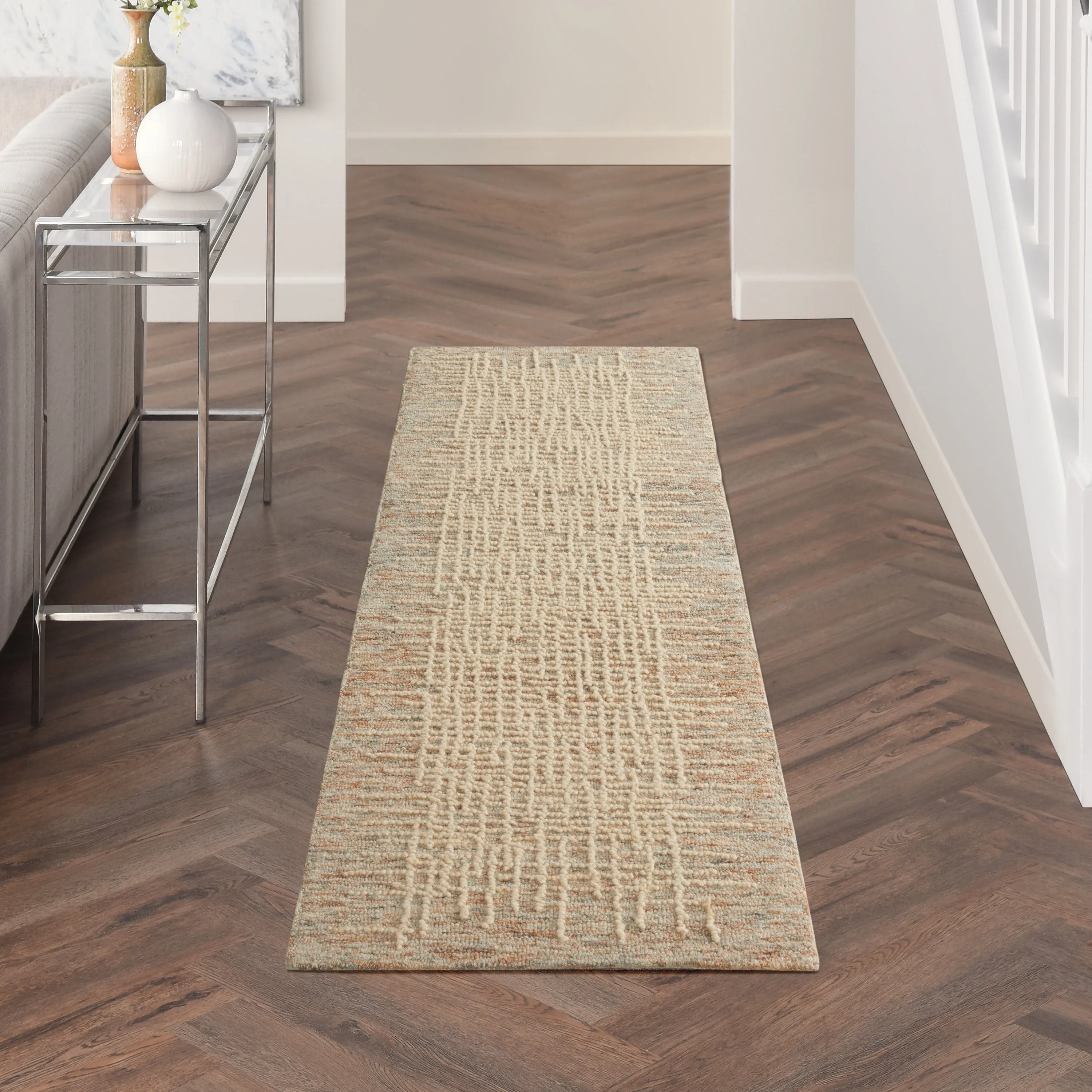 Nourison Vail Textured Wool Modern Crosshatch Area Rug