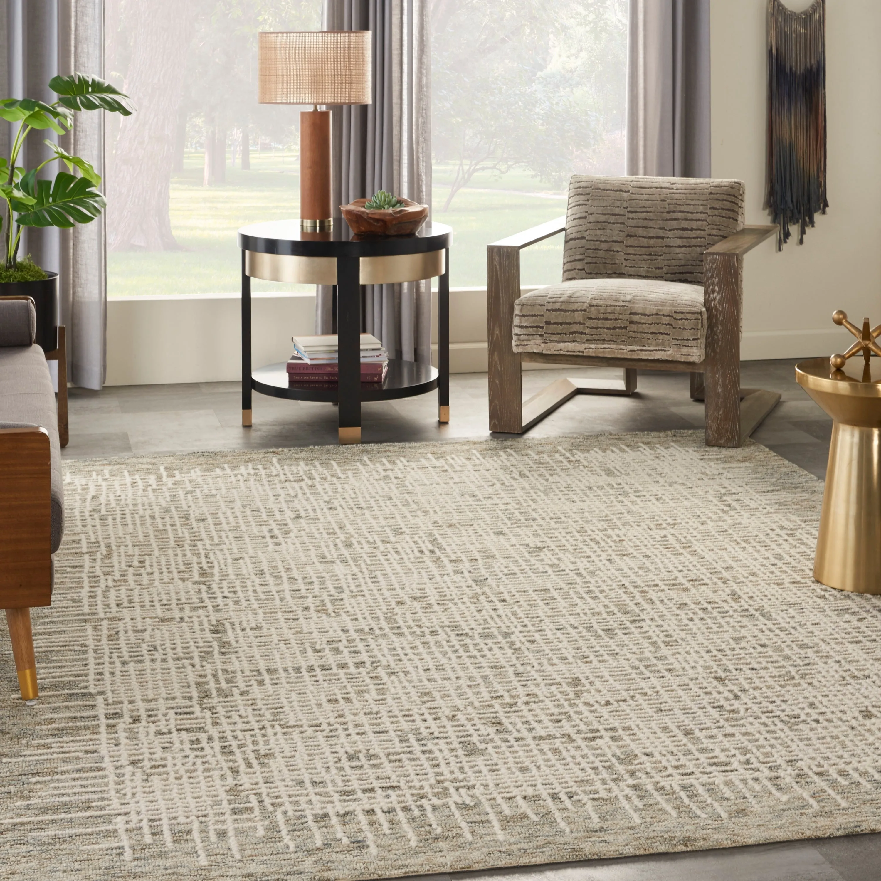 Nourison Vail Textured Wool Modern Crosshatch Area Rug