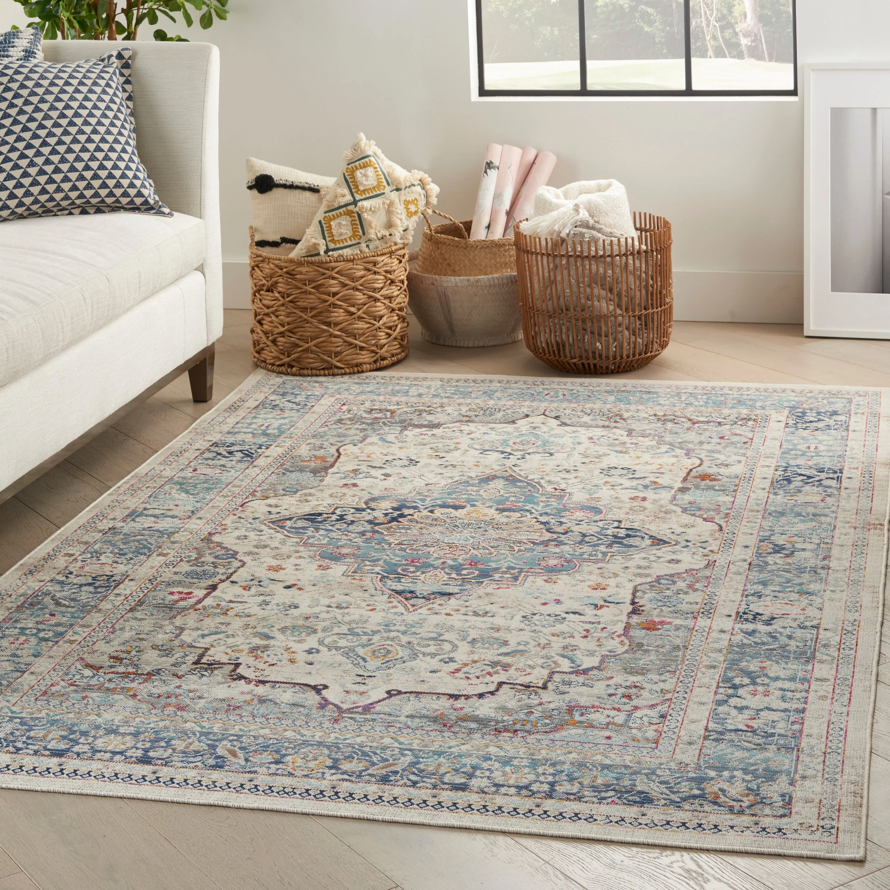 Nourison Vintage Kashan Persian Medallion Area Rug