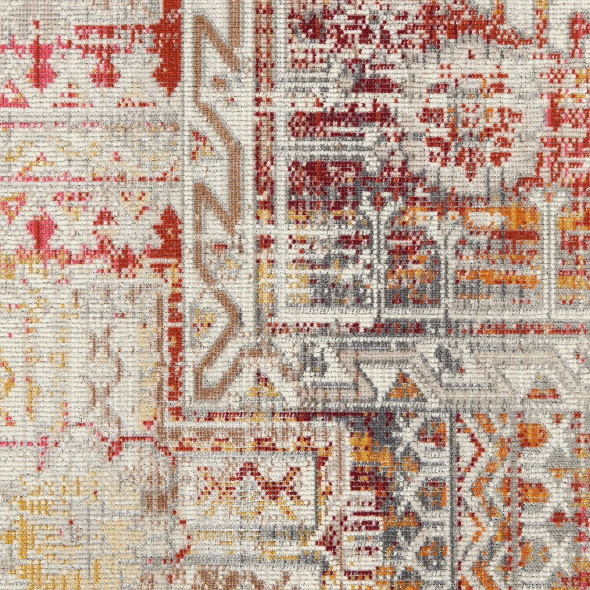 Nourison Vintage Kashan Persian Medallion Ivory Red Area Rug
