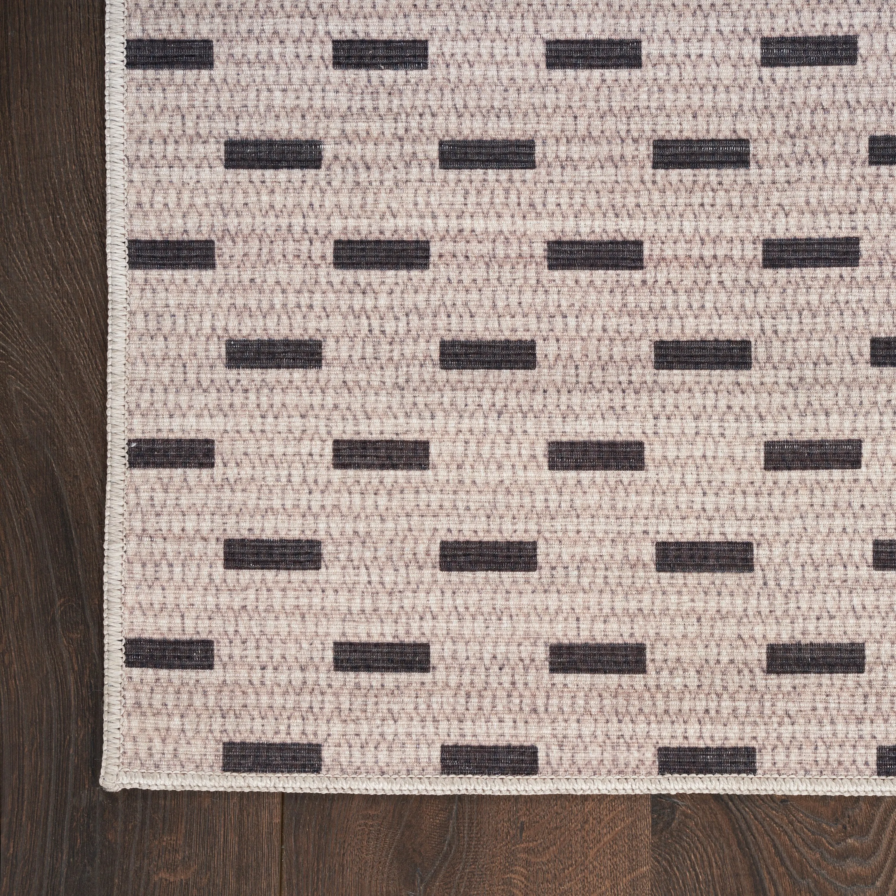 Nourison Washables Indoor Cream Geometric Area Rug