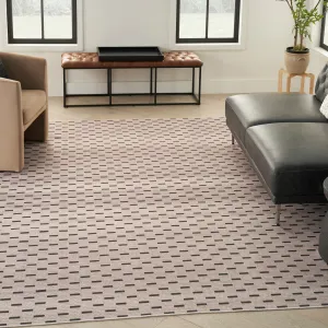 Nourison Washables Indoor Cream Geometric Area Rug