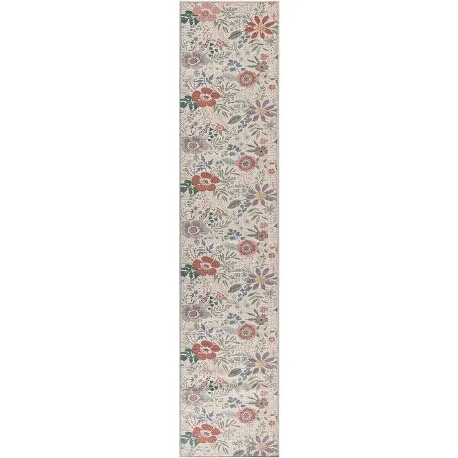 Nourison Washables Indoor Pink Floral Area Rug