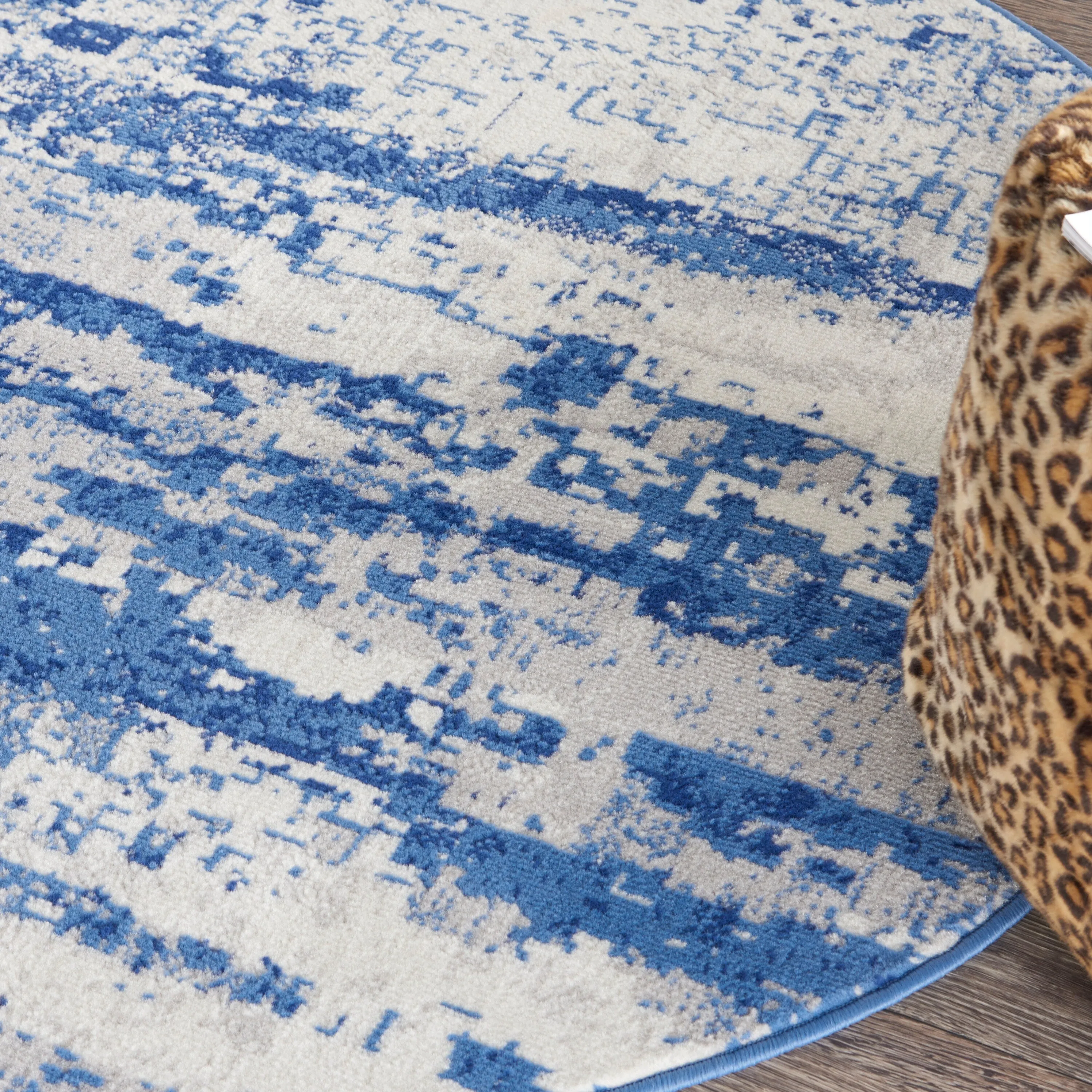Nourison Whimsicle Modern Abstract Ivory Navy Area Rug