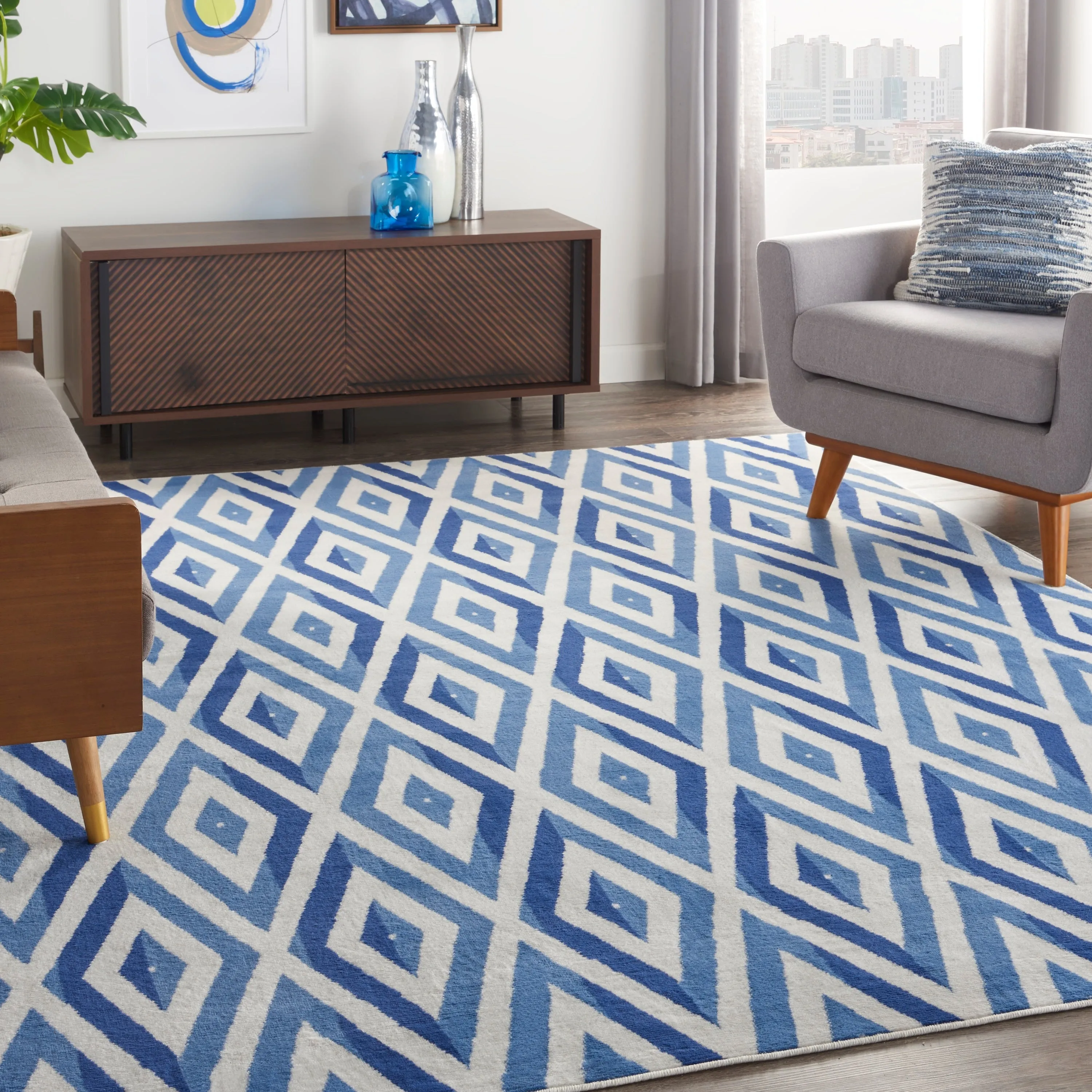Nourison Whimsicle Modern Geometric Diamond Area Rug