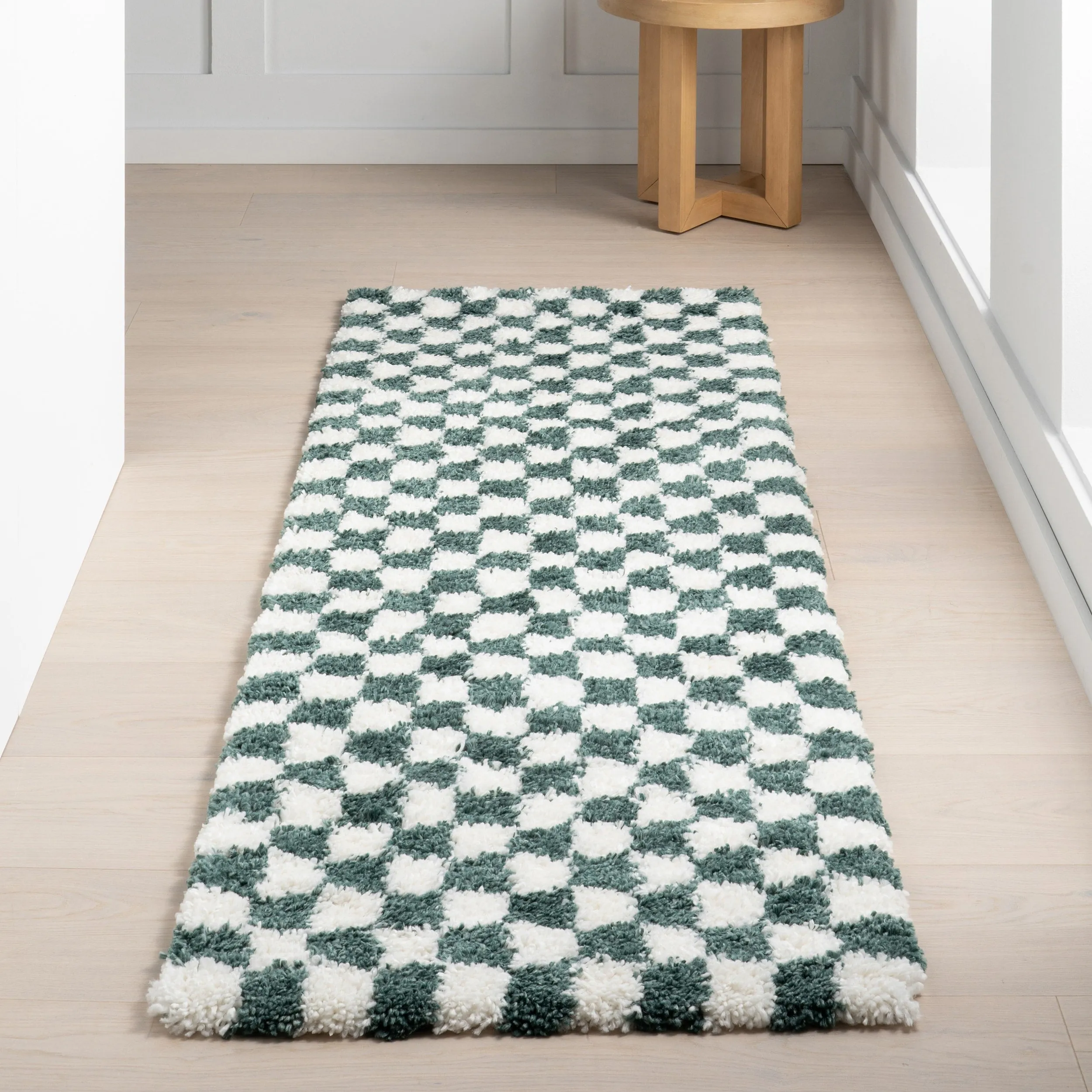 Nuloom Adelaide Mid-Century Checkered Shag Area Rug