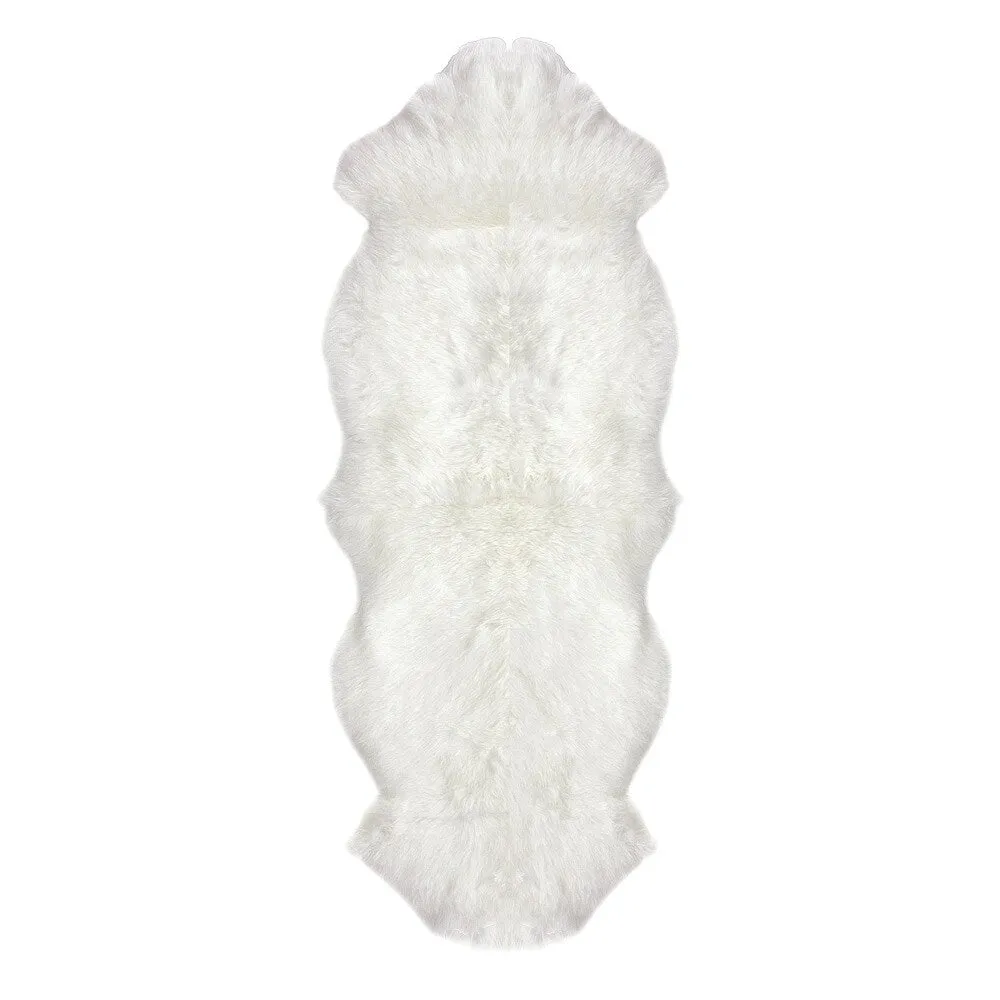 Nuloom Alexa Double Natural Soft Sheepskin Wool Shag Rug - 1'10 x 5'7