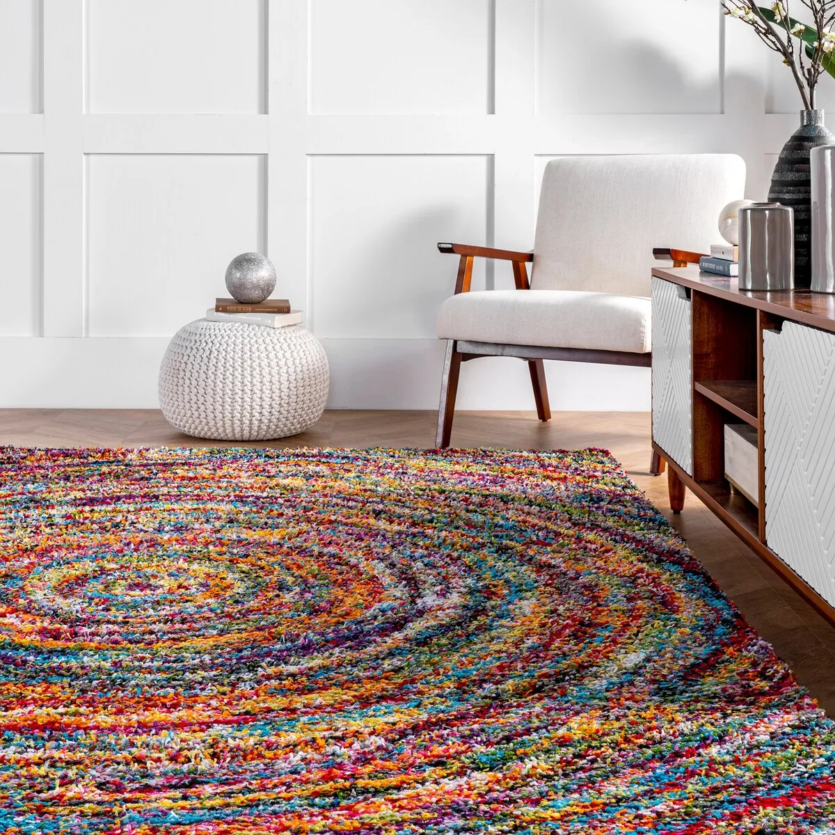 Nuloom Ardelle Colorful Swirl Shag Area Rug
