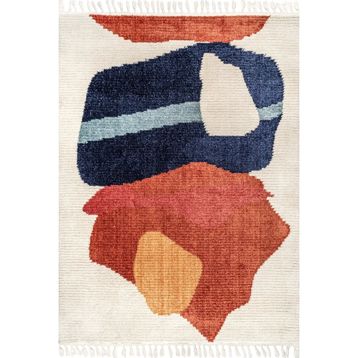Nuloom Ashton Shaggy Contemporary Abstract Tassel Area Rug