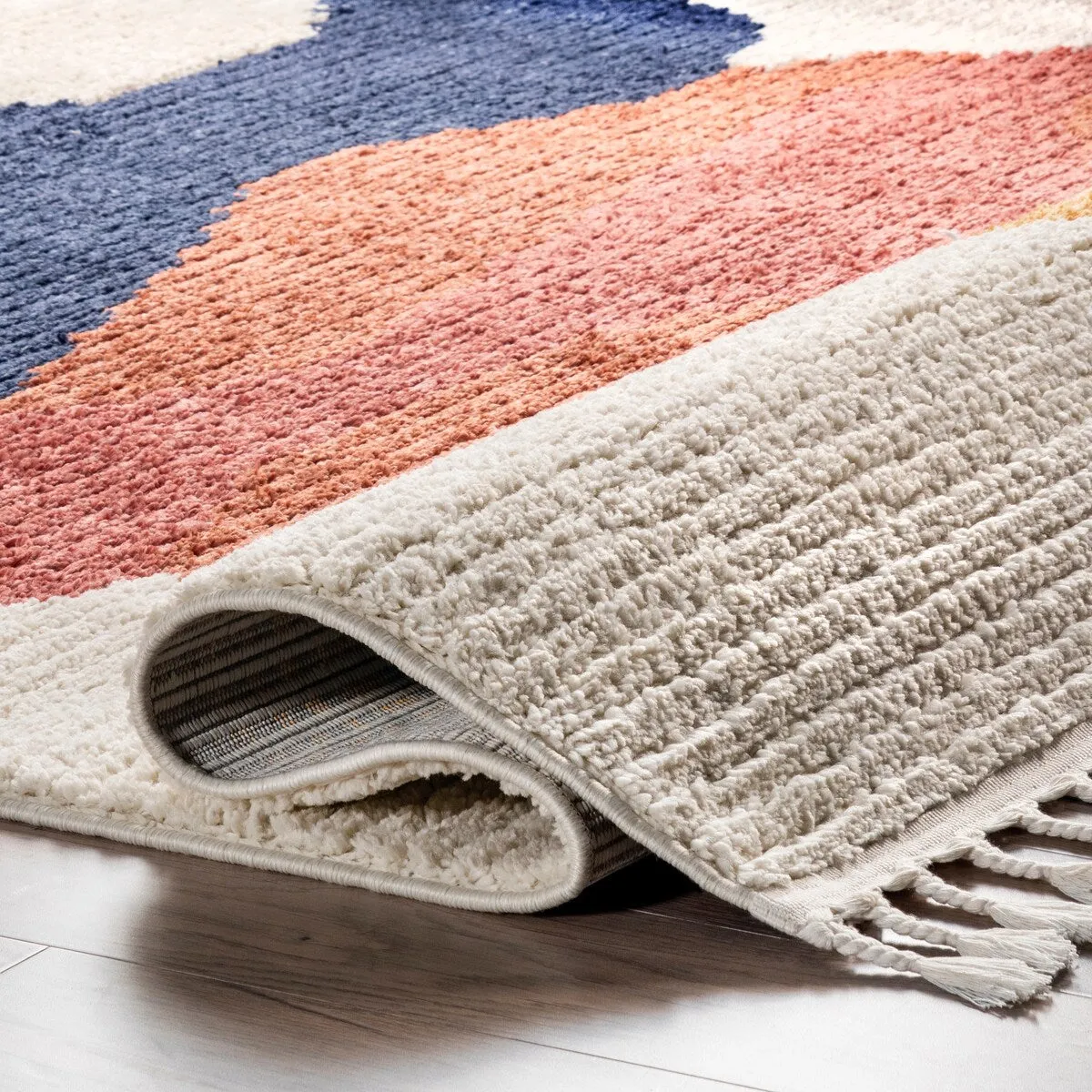 Nuloom Ashton Shaggy Contemporary Abstract Tassel Area Rug