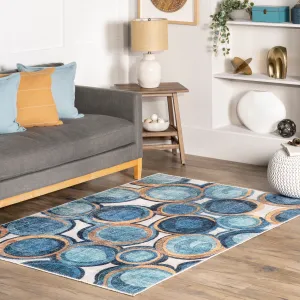 Nuloom Avie SpinClean Bubbles Machine Washable Area Rug