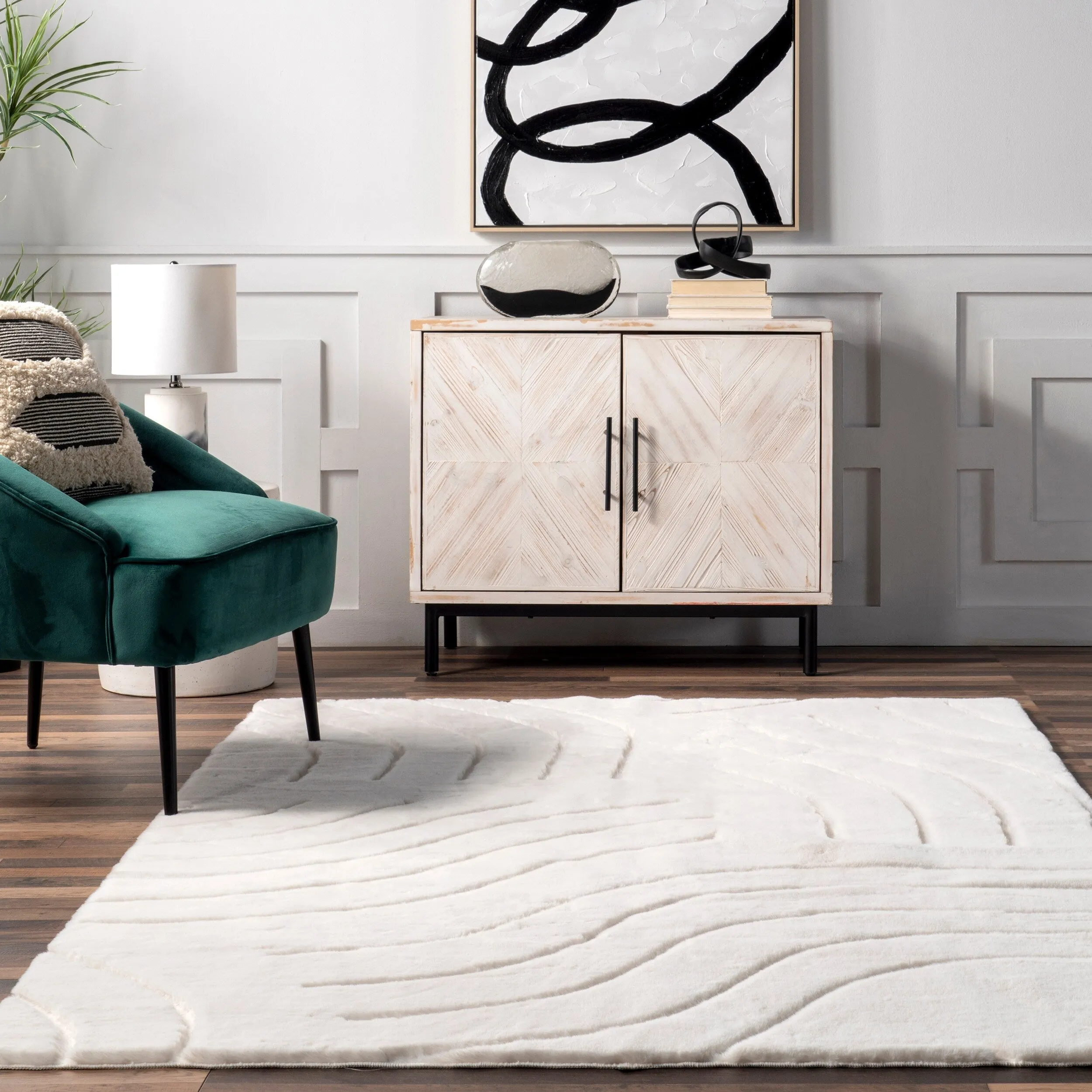Nuloom Camari SuperiorWash Contemorary Faux Rabbit Machine Washable Area Rug