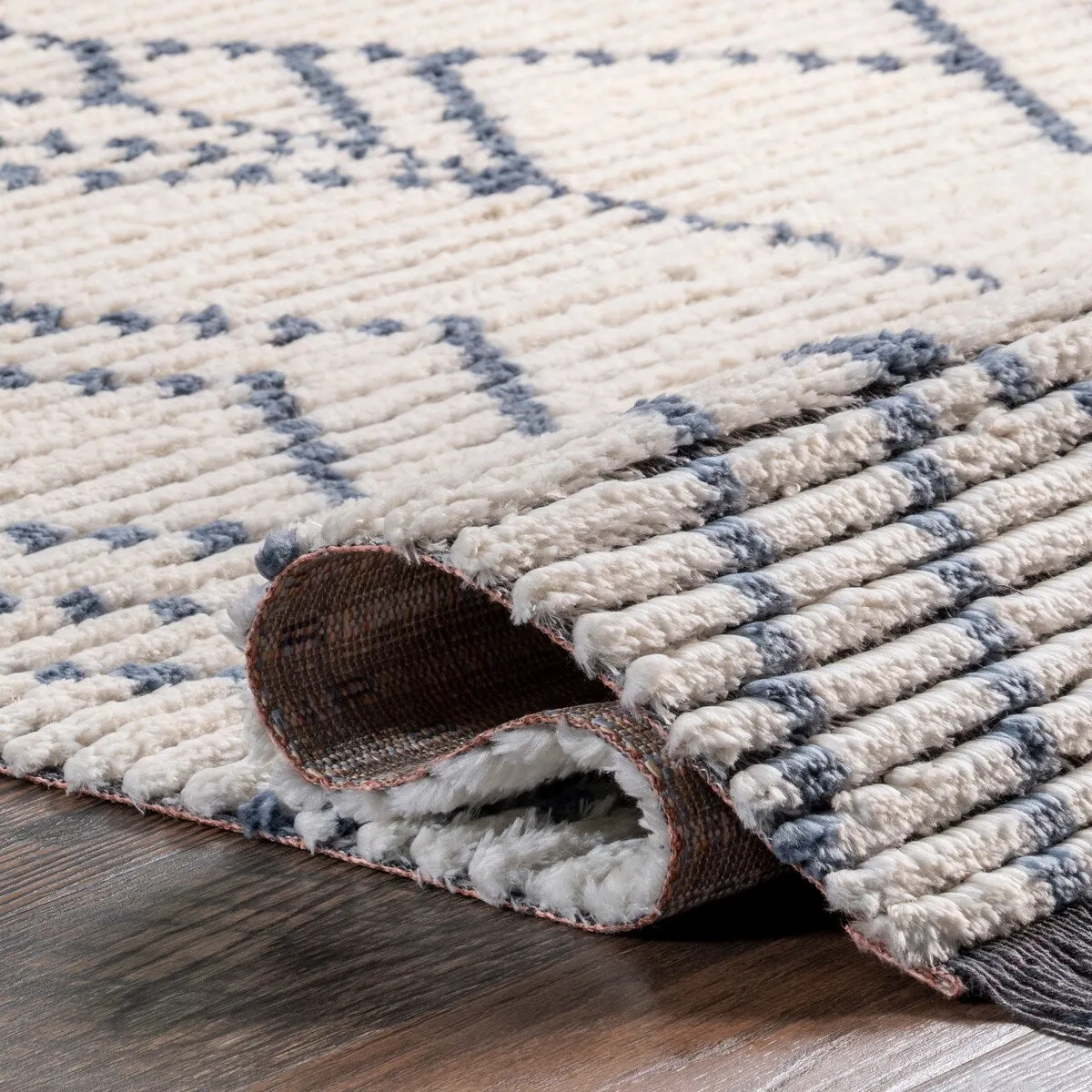 Nuloom Carlina Geometric Shag Fringe Area Rug