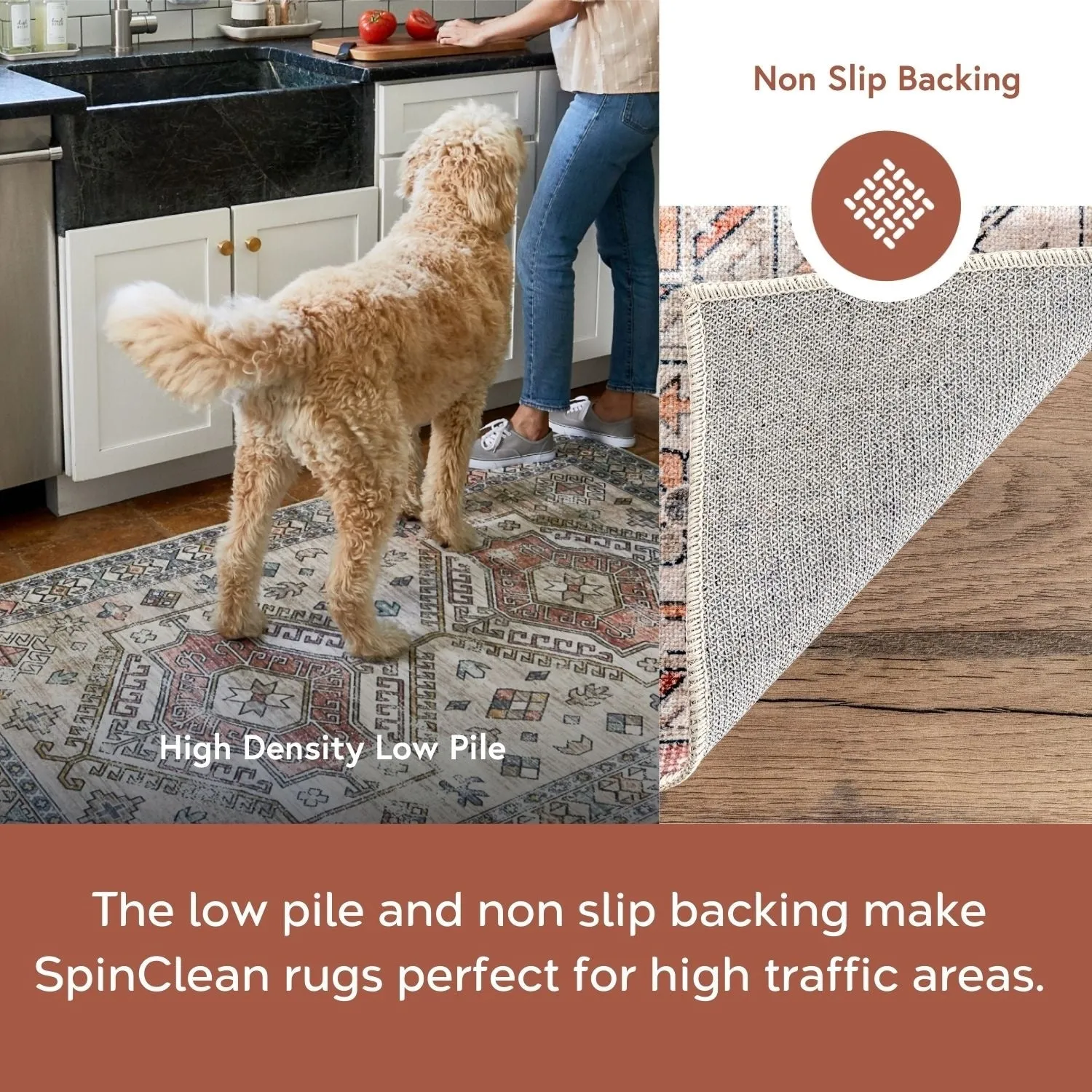 Nuloom Dania SpinClean Machine Washable Medallion Area Rug