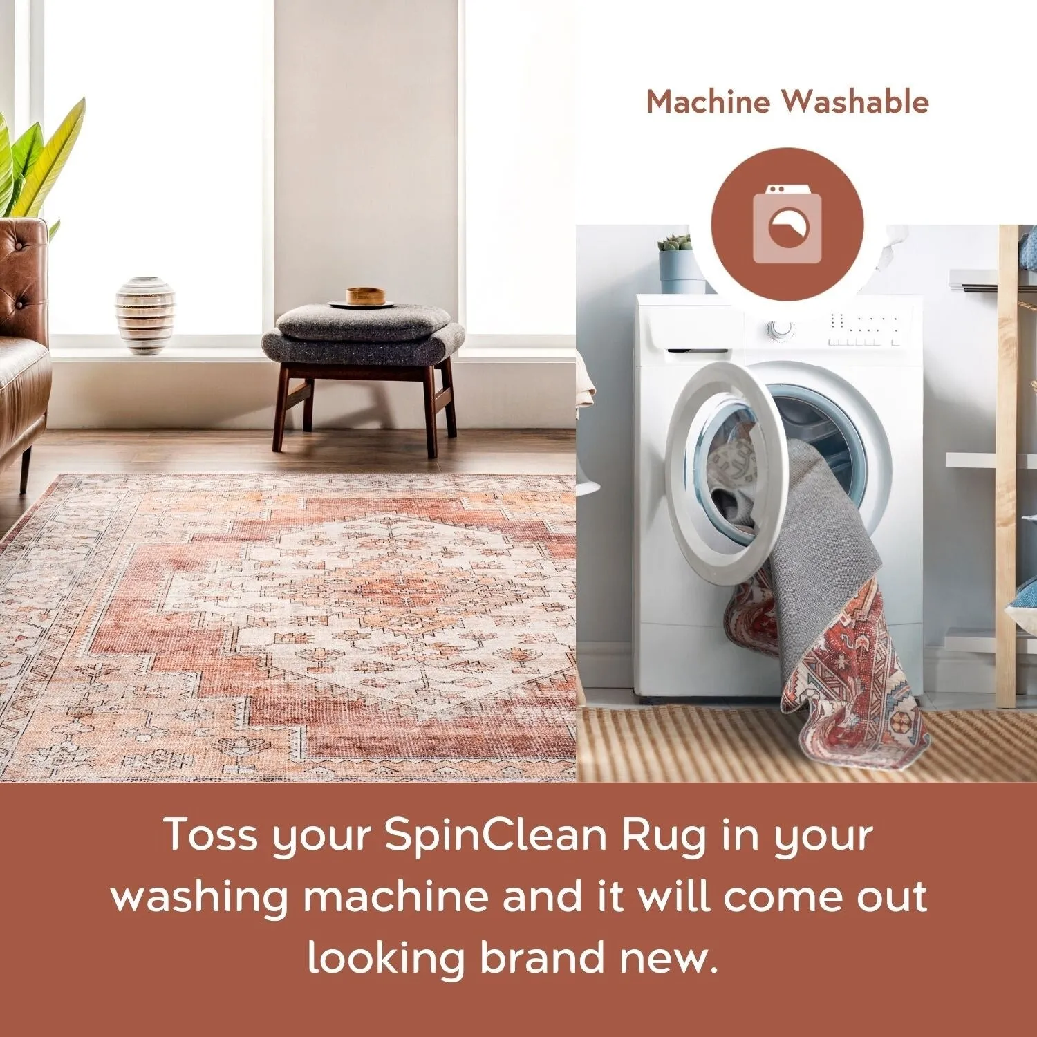 Nuloom Dania SpinClean Machine Washable Medallion Area Rug