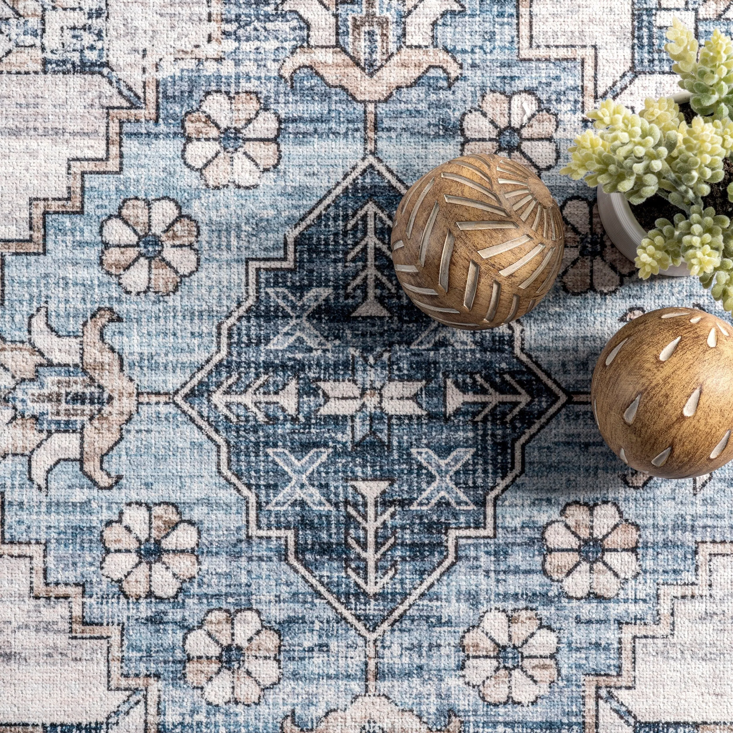 Nuloom Dania SpinClean Machine Washable Medallion Area Rug