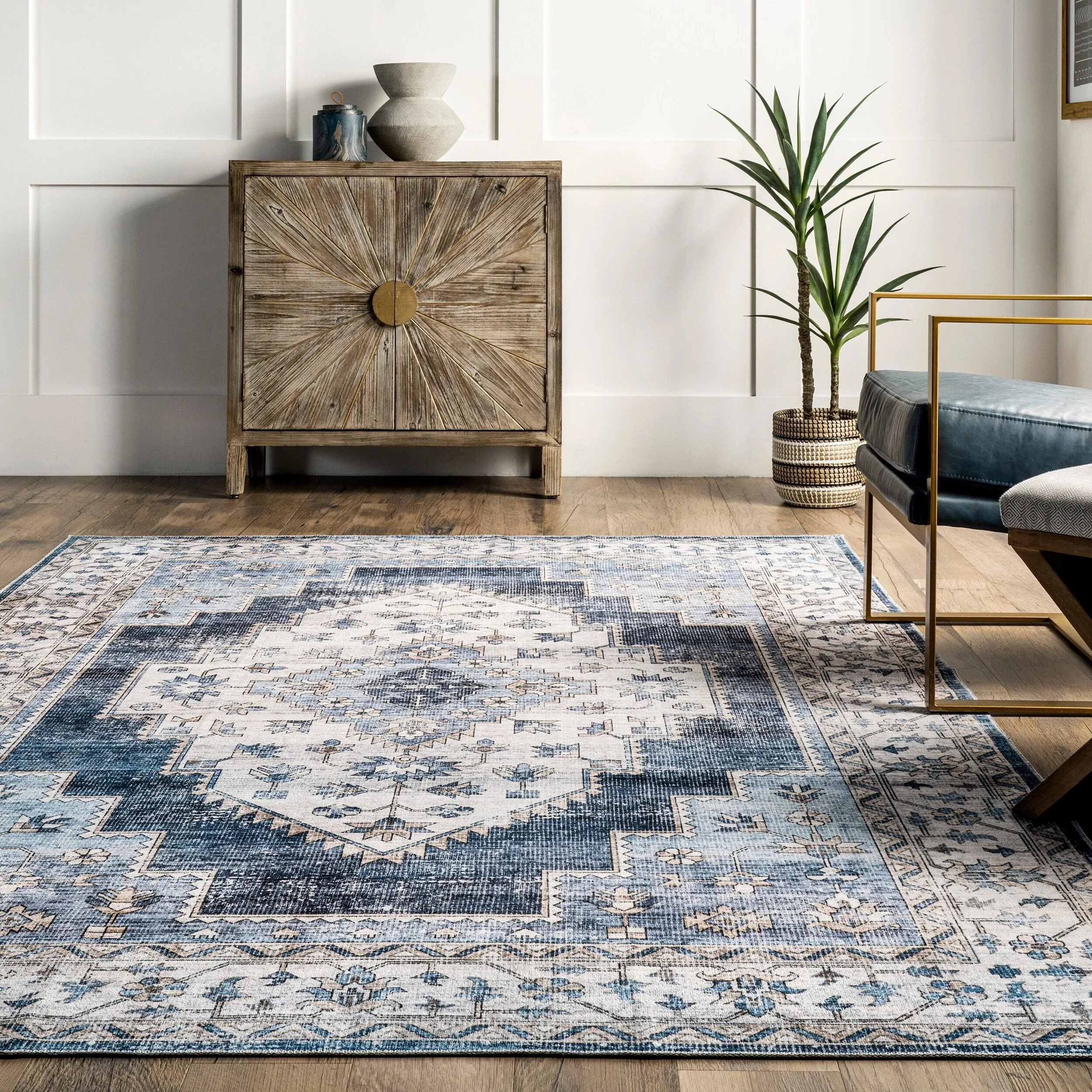 Nuloom Dania SpinClean Machine Washable Medallion Area Rug