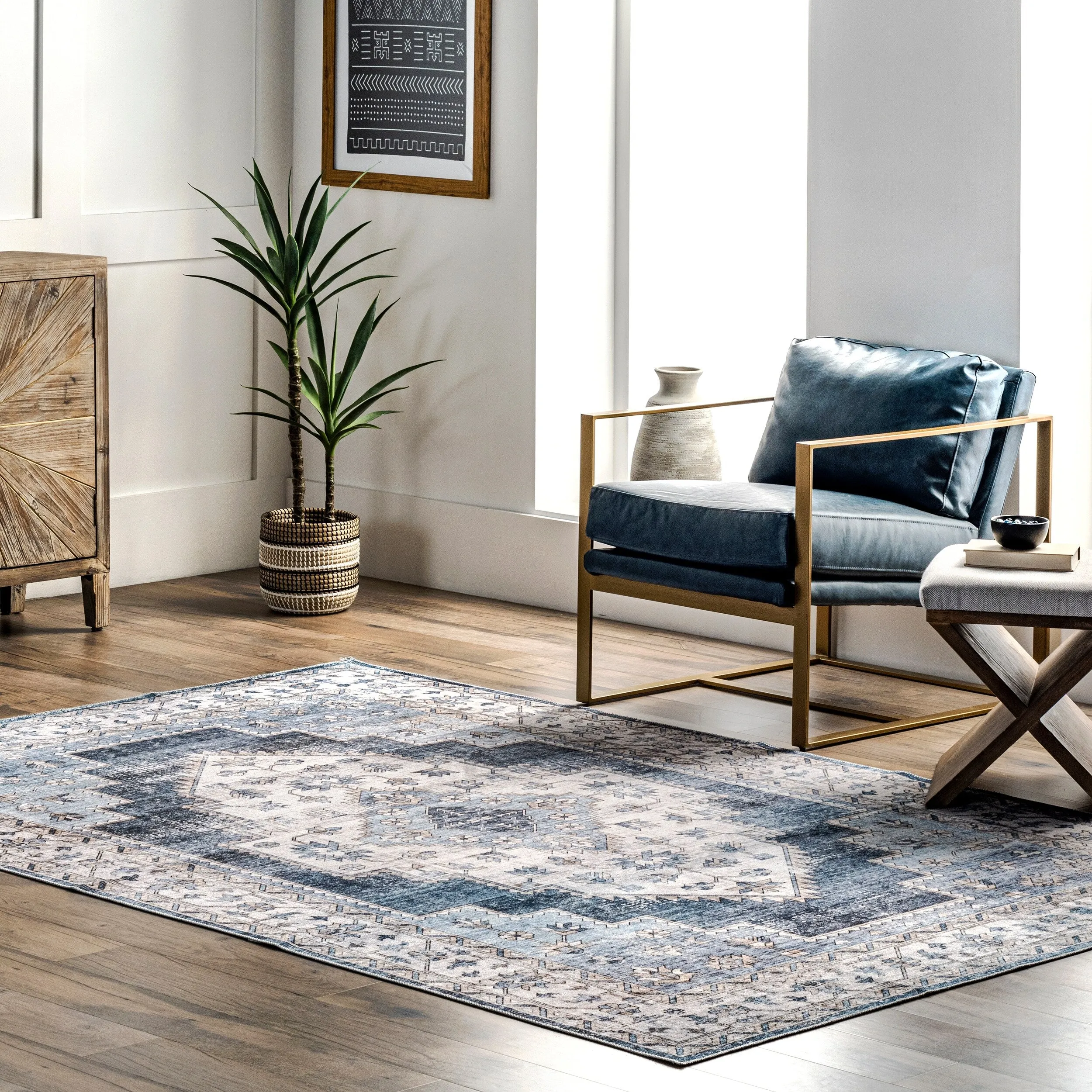 Nuloom Dania SpinClean Machine Washable Medallion Area Rug