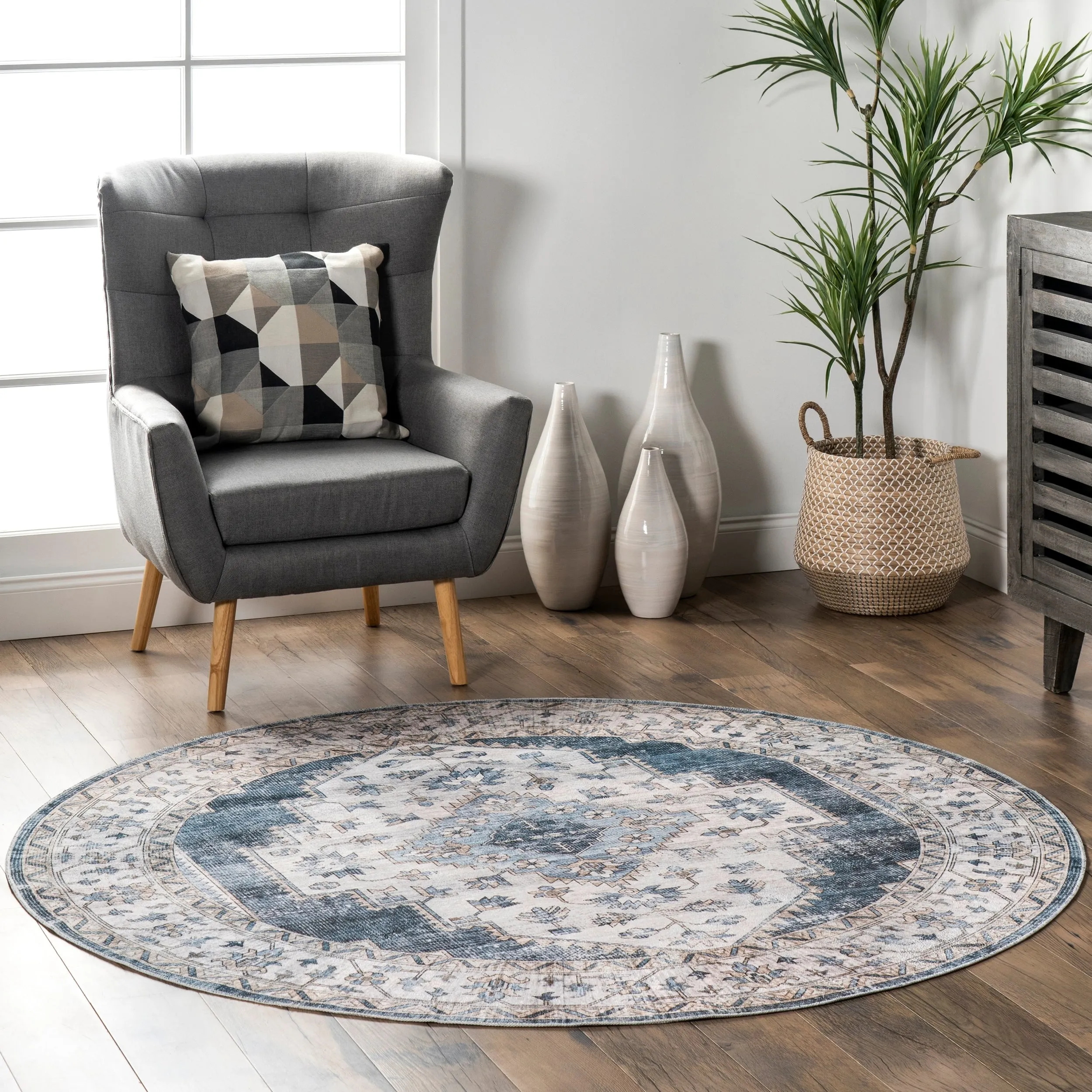 Nuloom Dania SpinClean Machine Washable Medallion Area Rug