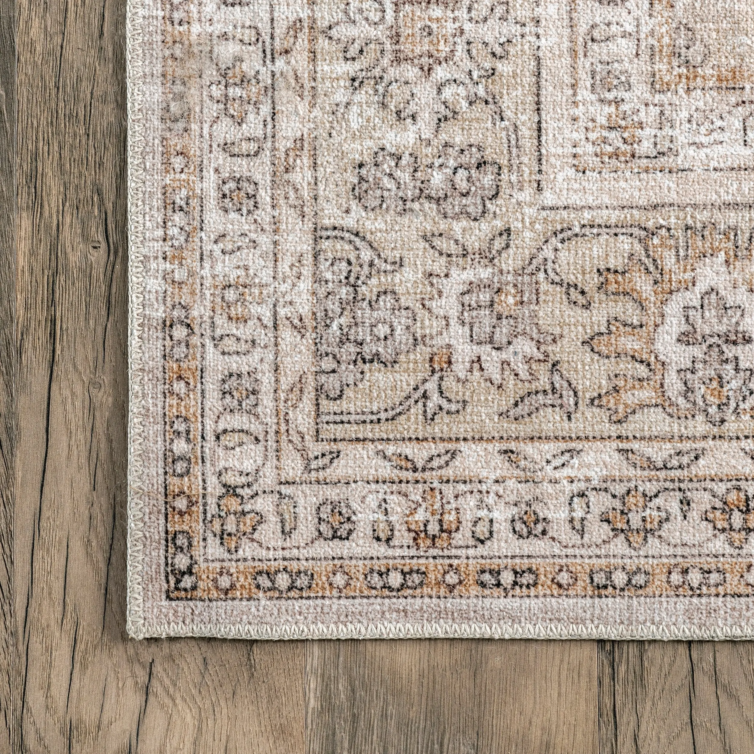 Nuloom Deadra SpinClean Vintage Floral Machine Washable Area Rug