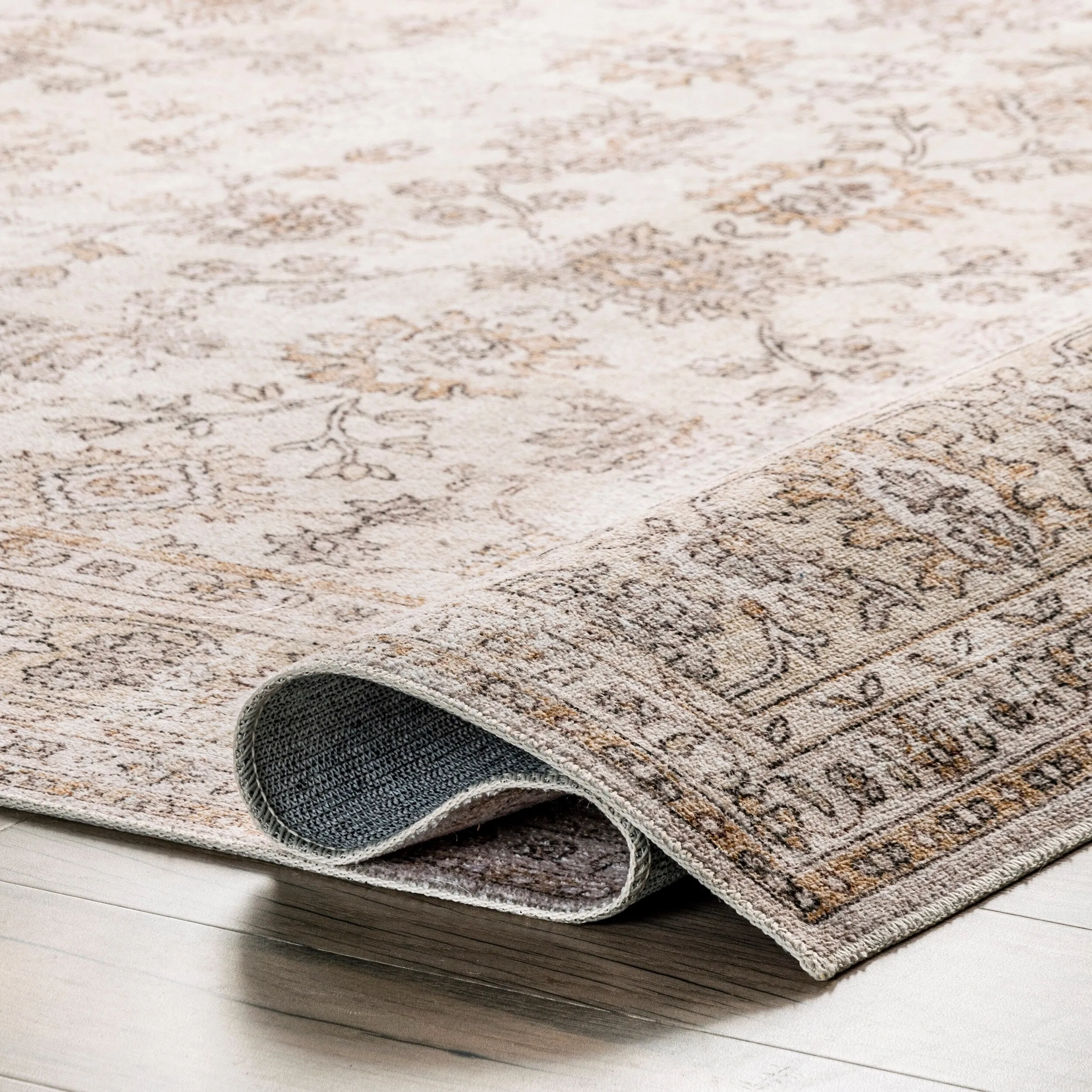 Nuloom Deadra SpinClean Vintage Floral Machine Washable Area Rug