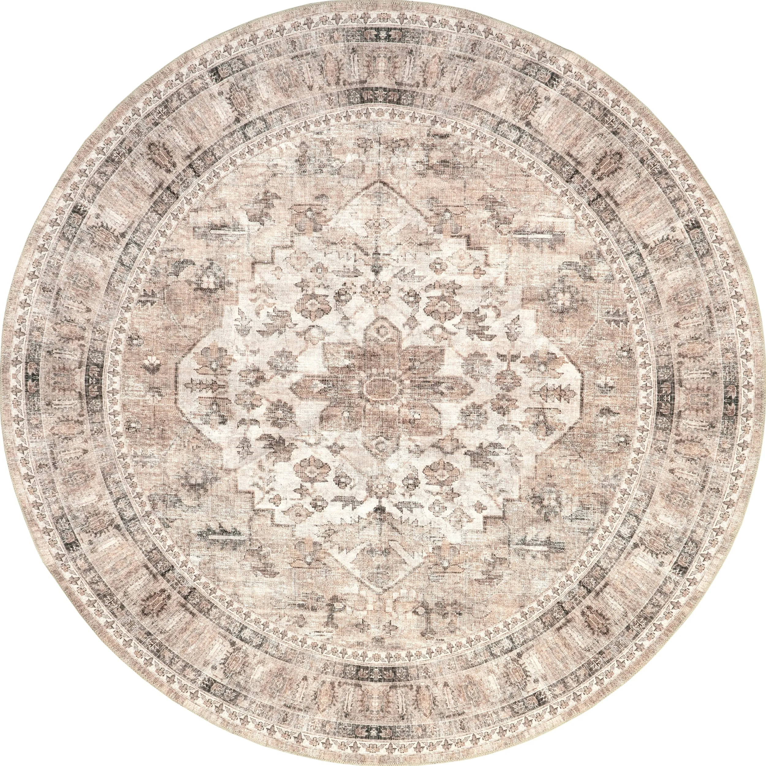 Nuloom Delisa Vintage Stain-Resistant Machine Washable Area Rug