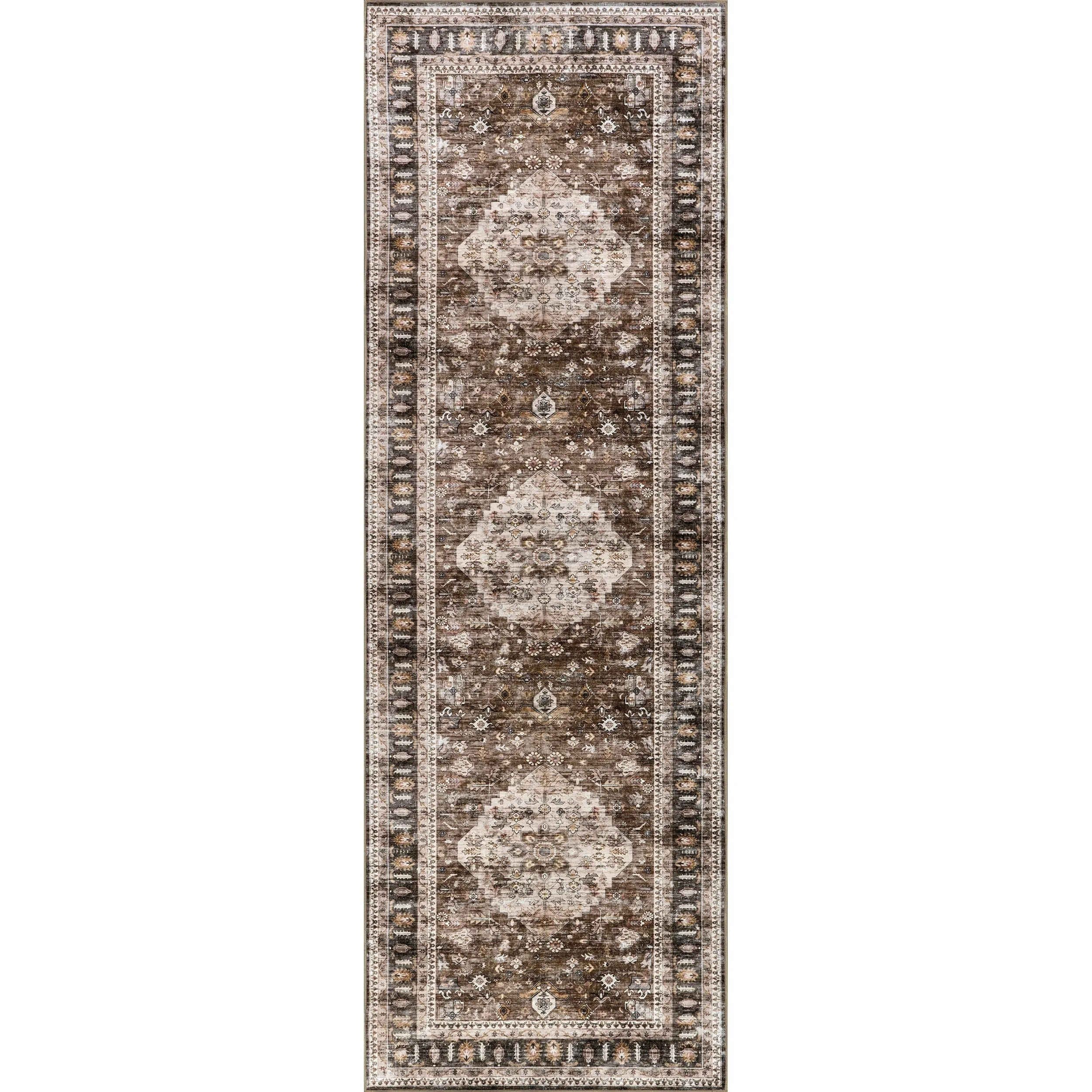 Nuloom Delisa Vintage Stain-Resistant Machine Washable Area Rug