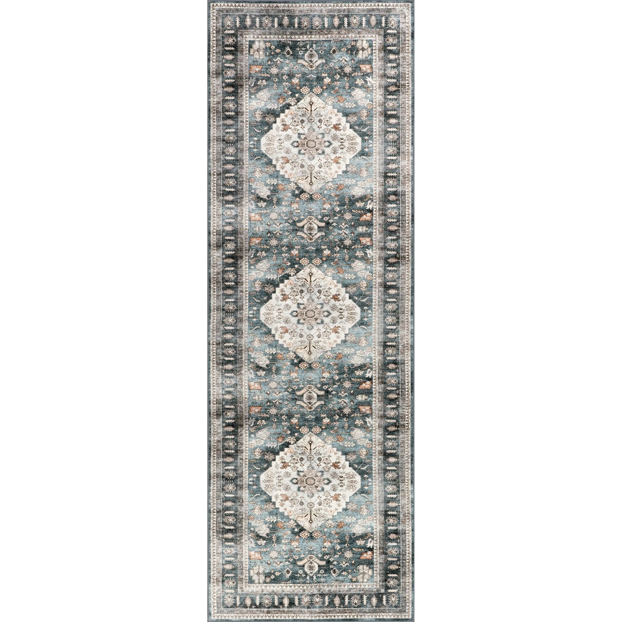 Nuloom Delisa Vintage Stain-Resistant Machine Washable Area Rug