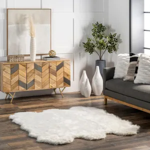 Nuloom Deonna Faux Sheepskin Shag Area Rug - 5'3 x 6'
