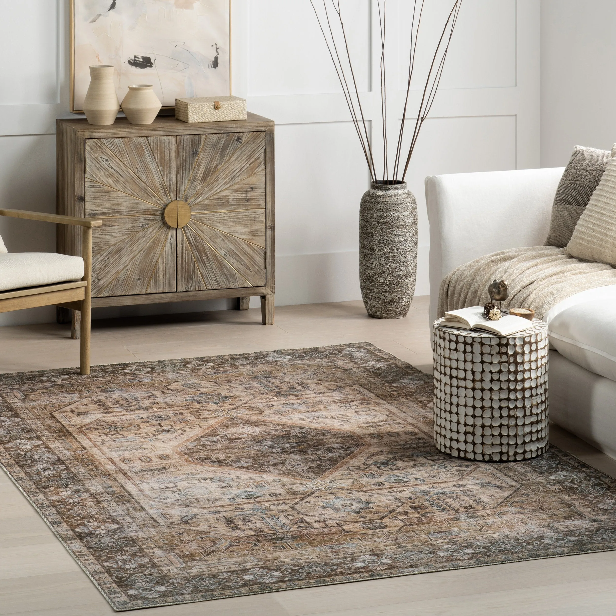 Nuloom Devin SpinClean Machine Washable Vintage Medallion Area Rug
