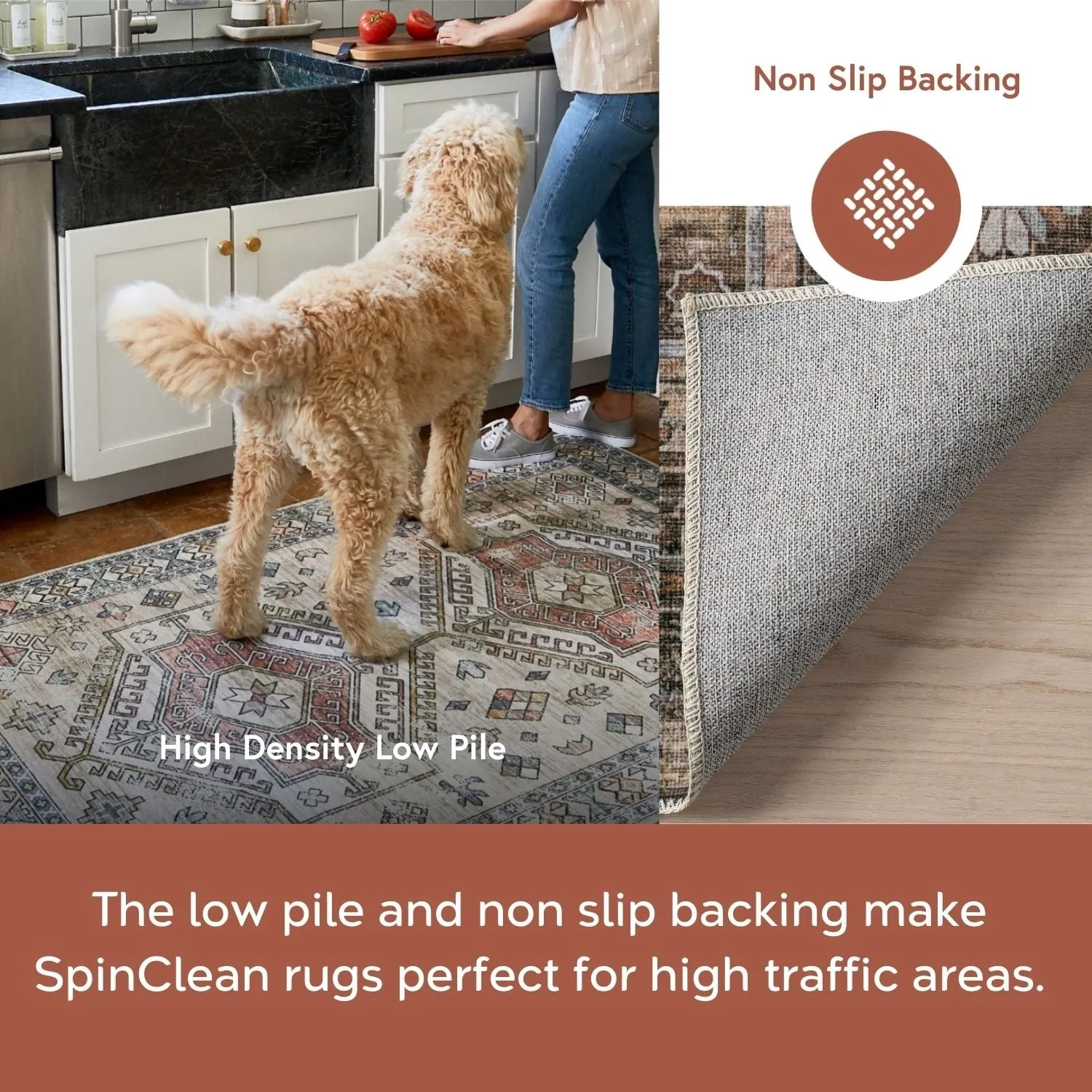 Nuloom Devin SpinClean Machine Washable Vintage Medallion Area Rug