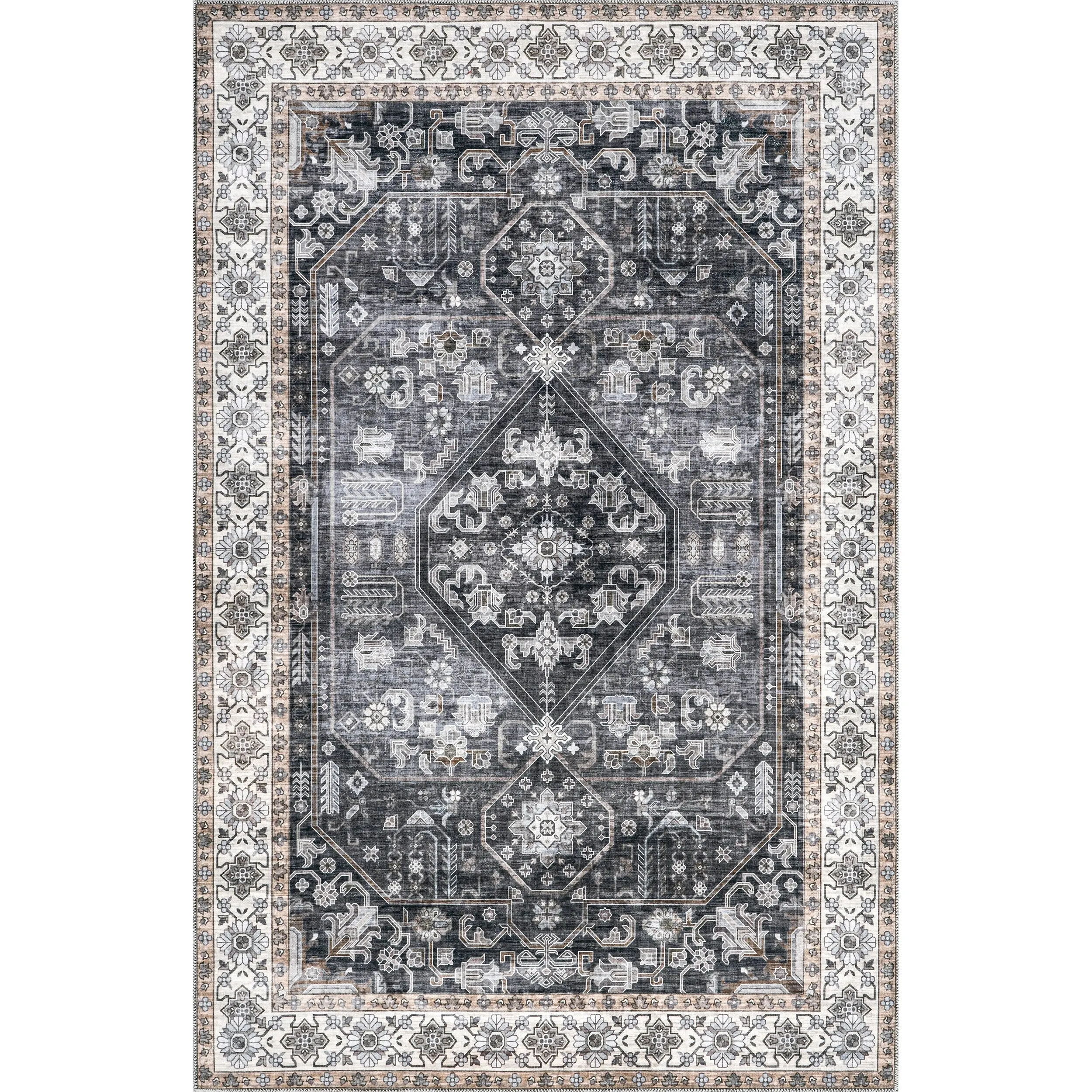 Nuloom Devin SpinClean Machine Washable Vintage Medallion Area Rug