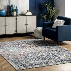 Nuloom Distressed Vintage Faded Floral Area Rug