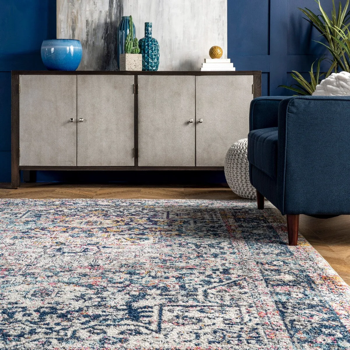 Nuloom Distressed Vintage Faded Floral Area Rug