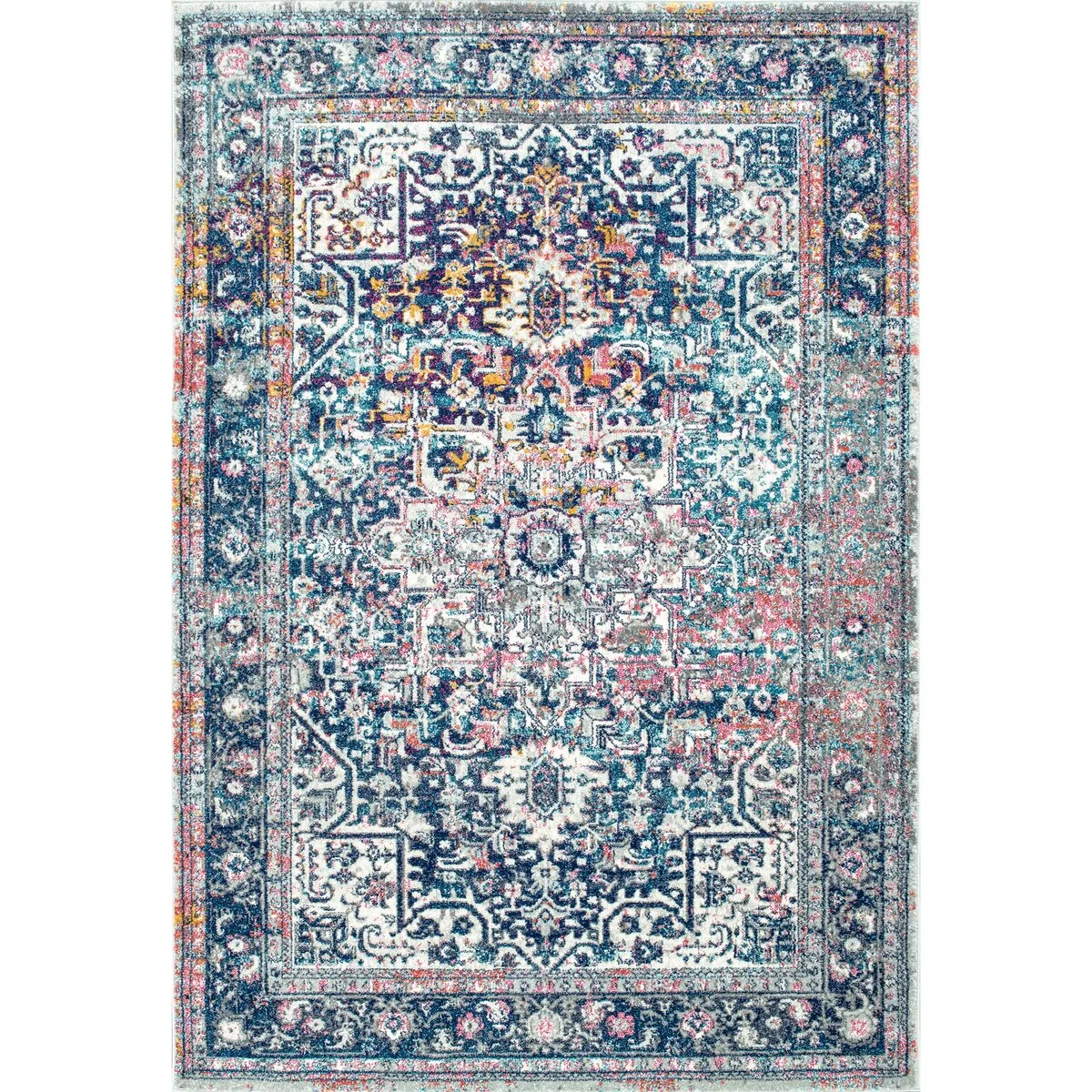 Nuloom Distressed Vintage Faded Floral Area Rug