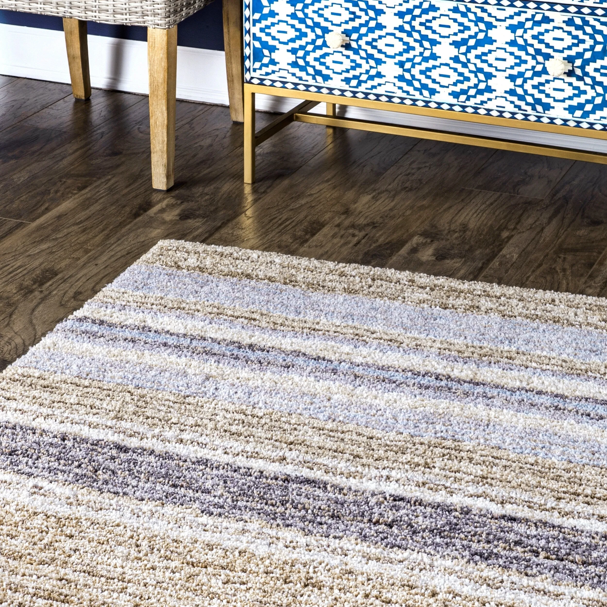 Nuloom Drey Striped Shag Area Rug