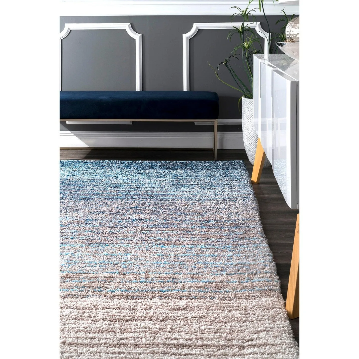 Nuloom Drey Striped Shag Area Rug