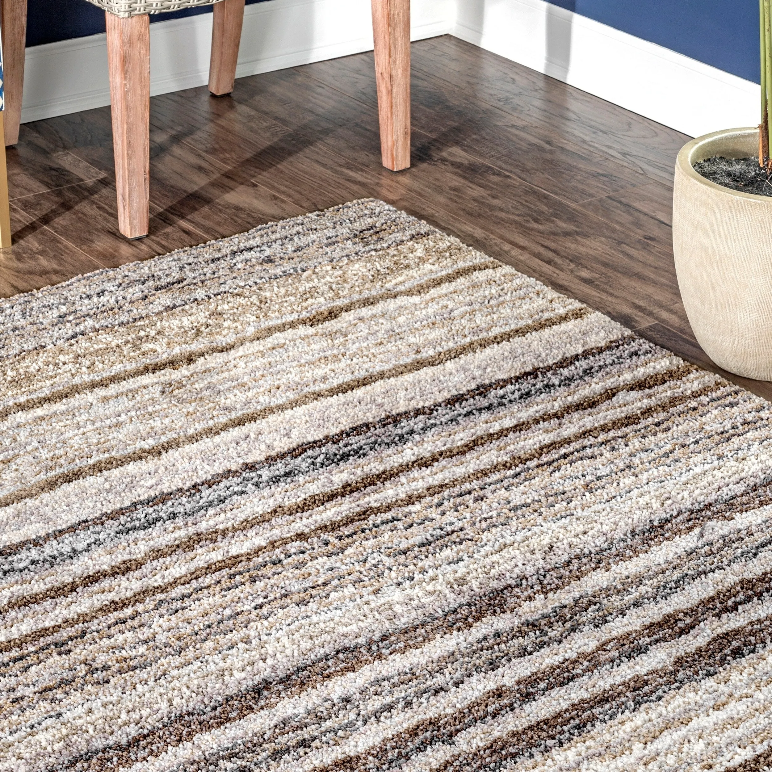 Nuloom Drey Striped Shag Area Rug