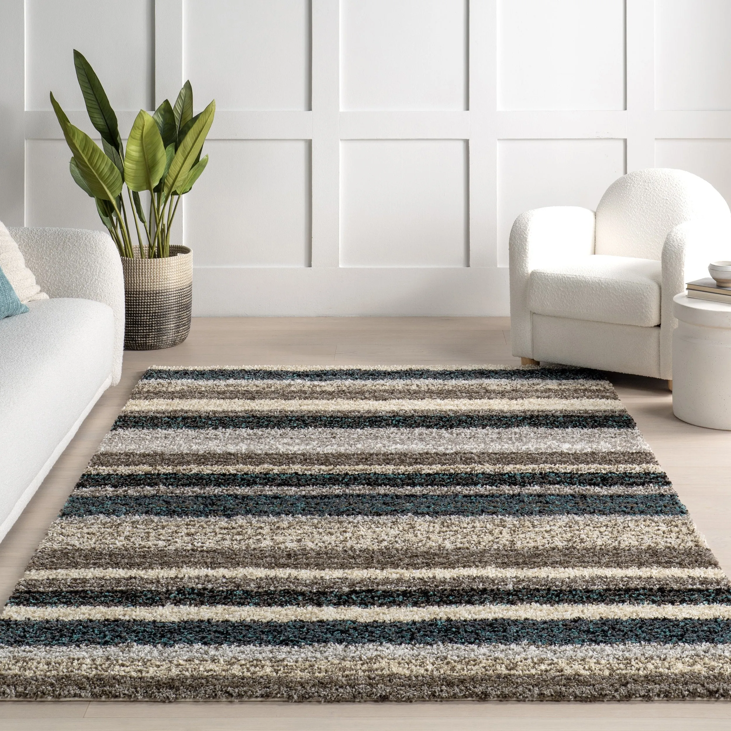 Nuloom Drey Striped Shag Area Rug
