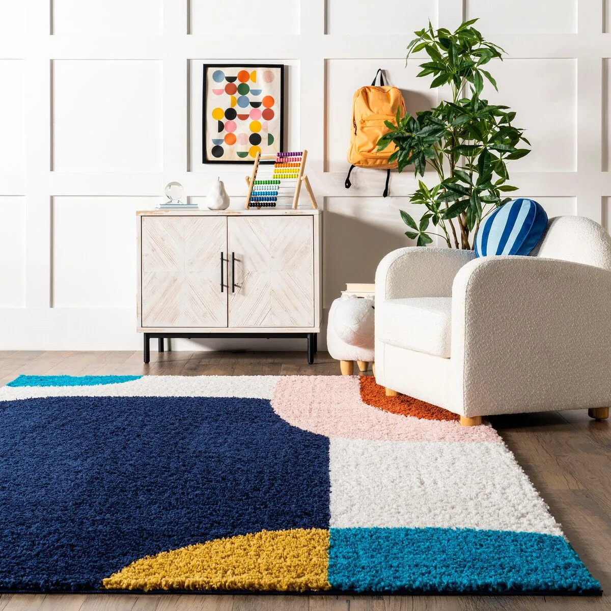 Nuloom Ellyn Abstract Shapes Shag Area Rug