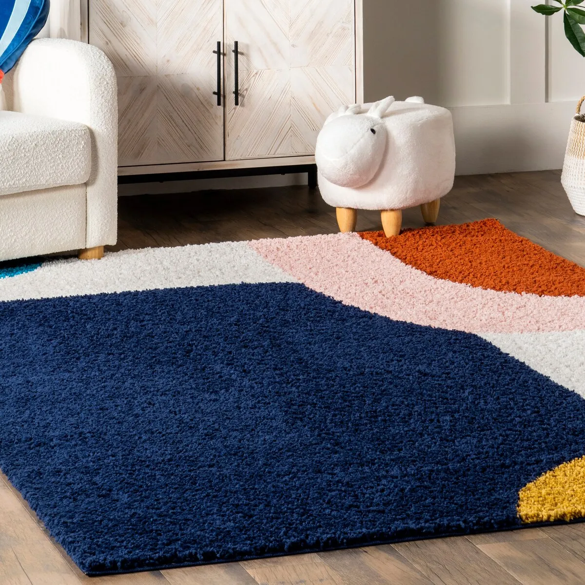 Nuloom Ellyn Abstract Shapes Shag Area Rug
