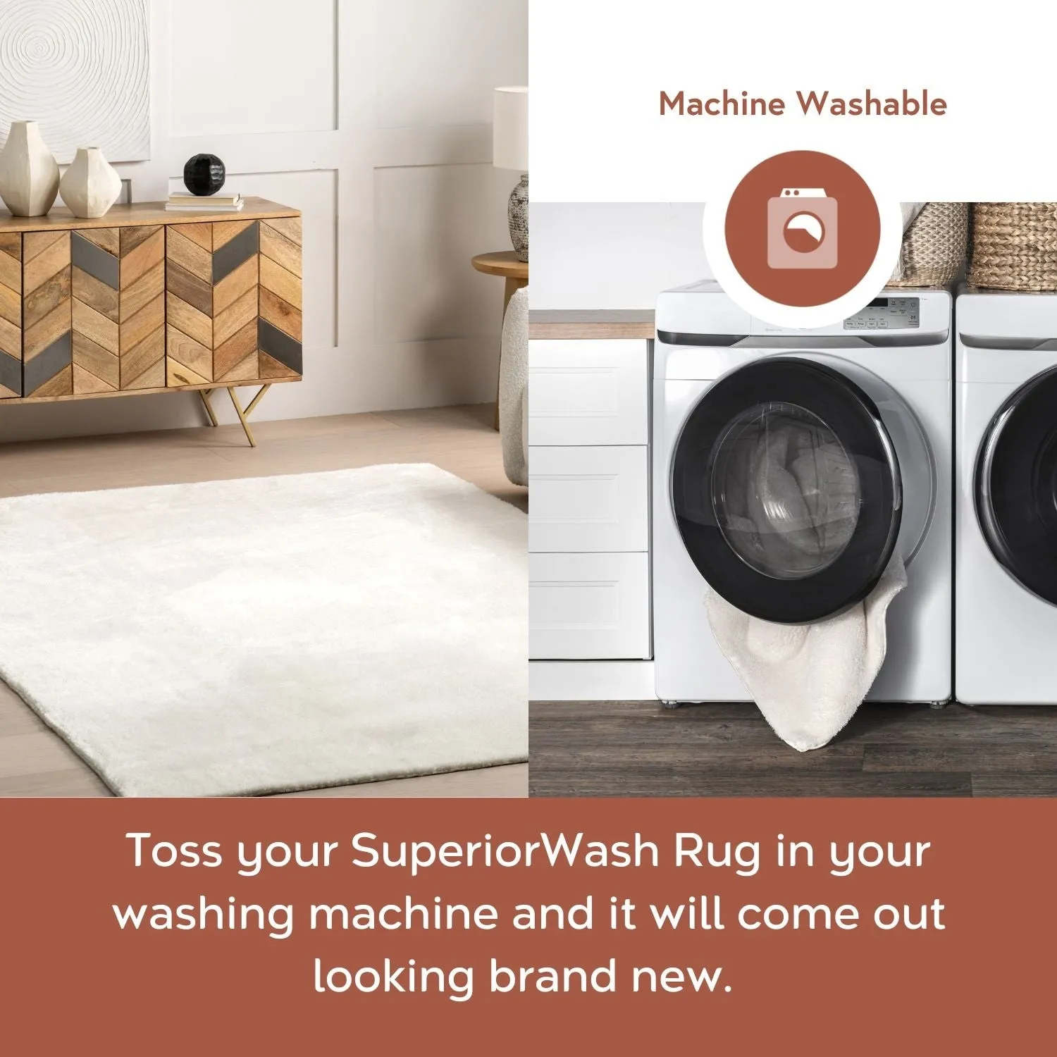 Nuloom Finlay Modern Wool Machine Washable Area Rug