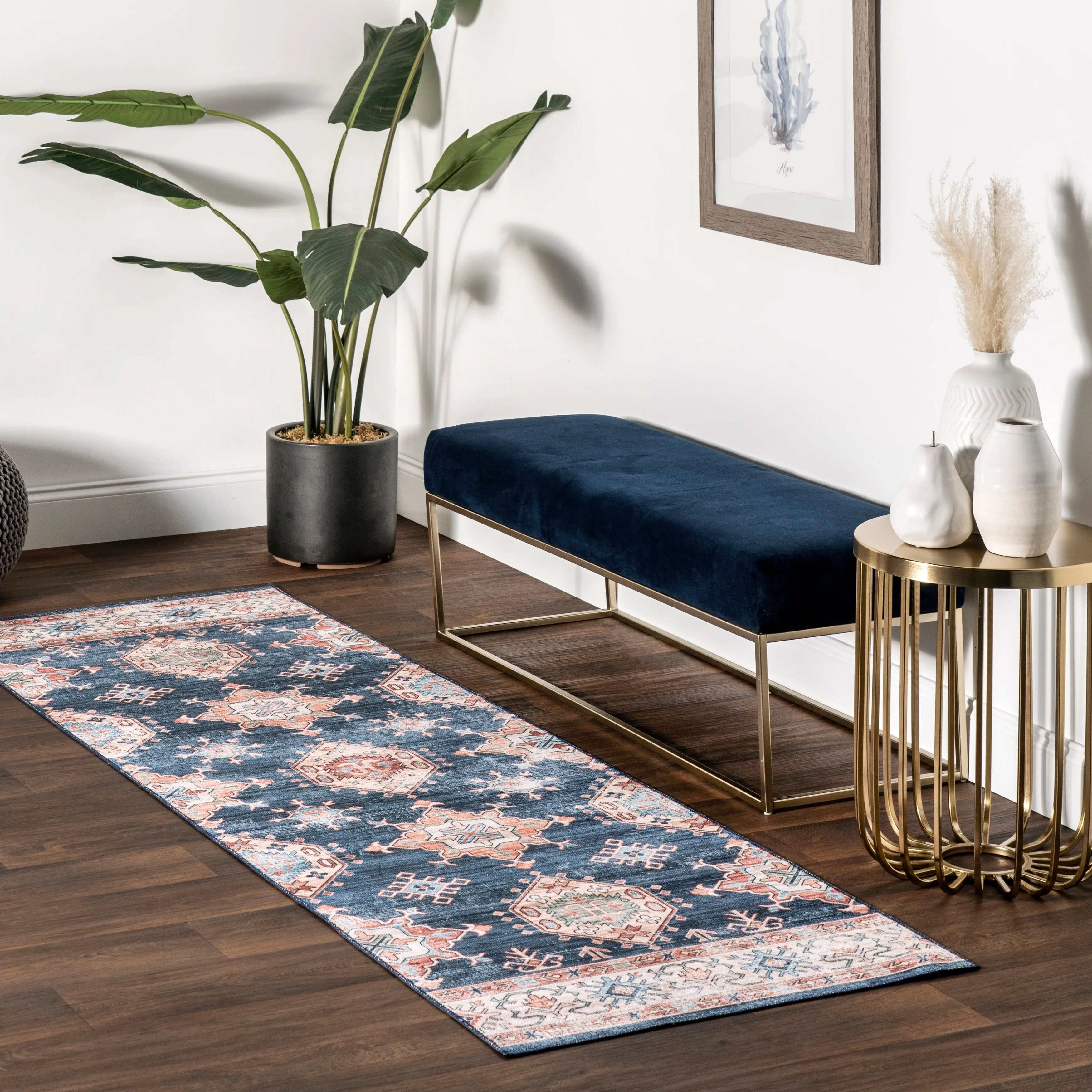 Nuloom Finley SpinClean Machine Washable Vintage Distressed Area Rug
