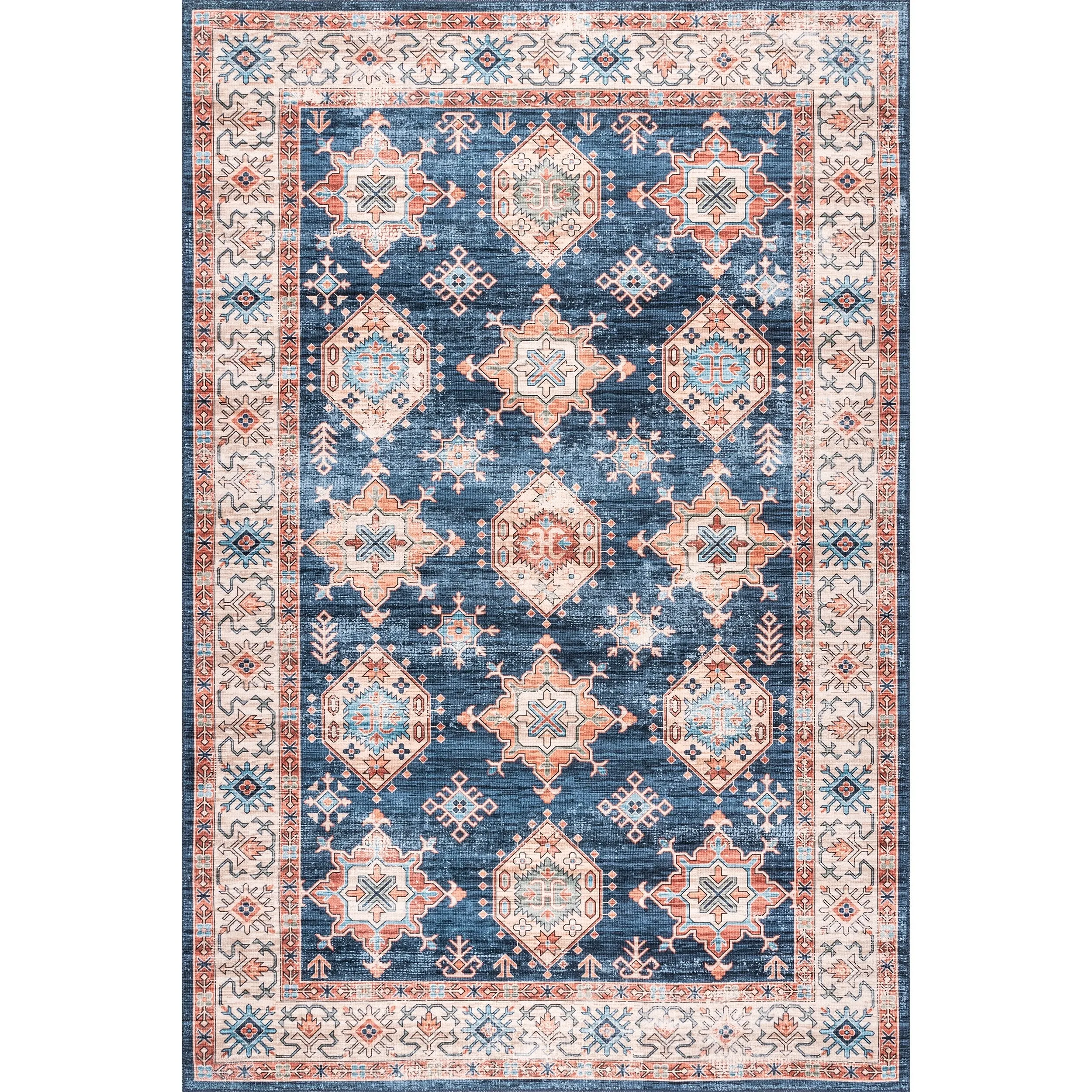 Nuloom Finley SpinClean Machine Washable Vintage Distressed Area Rug