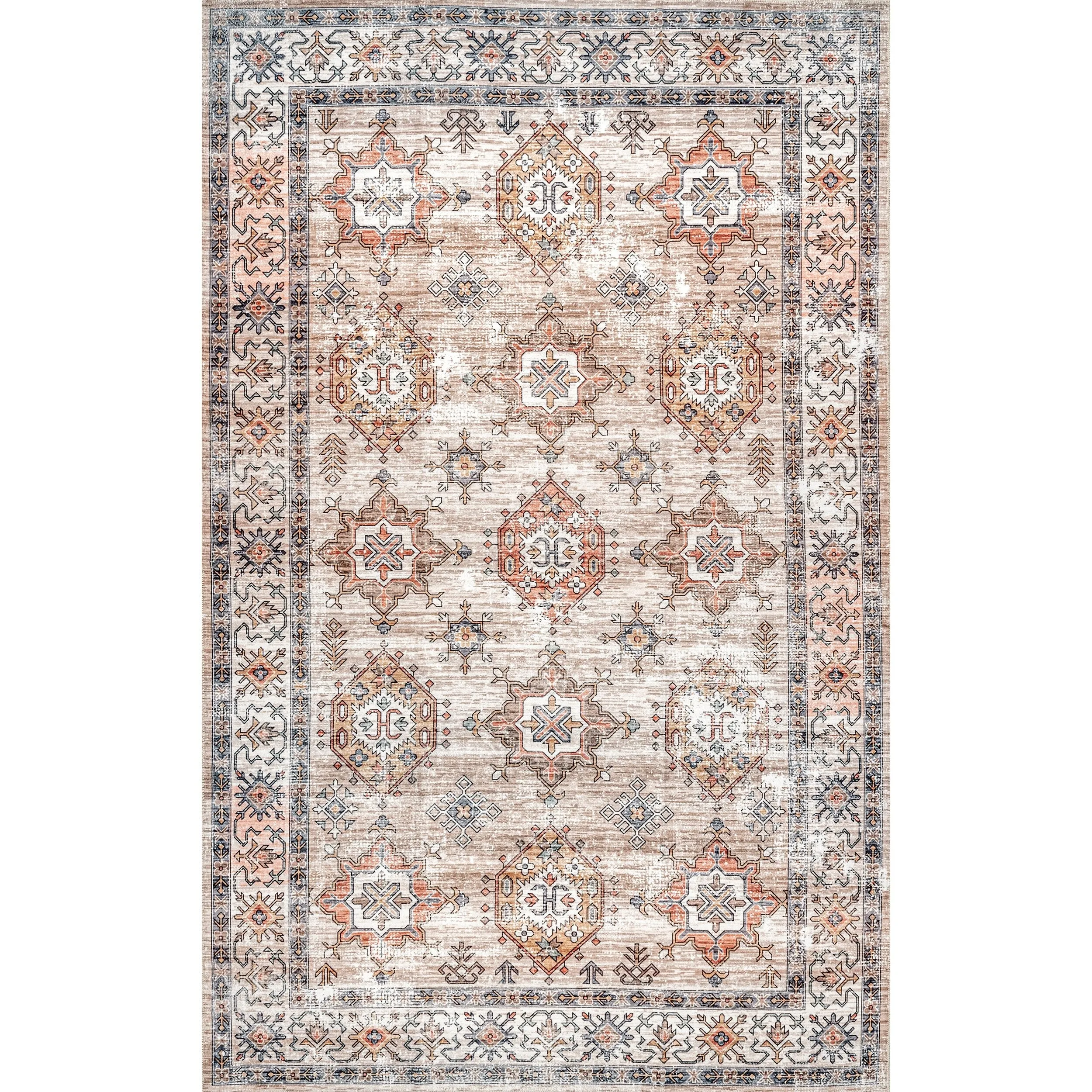 Nuloom Finley SpinClean Machine Washable Vintage Distressed Area Rug